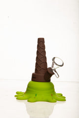 4" Silicone Dab Rig - “Sad Ice Cream 🫠"