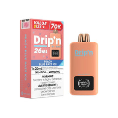 Drip'n by ENVI 26mL rechargeable disposable – Peach Blue Razz Ice
