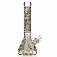 14” / 7mm - Glow in the Dark Glass Bong - "Spoopy Ghost" 👻