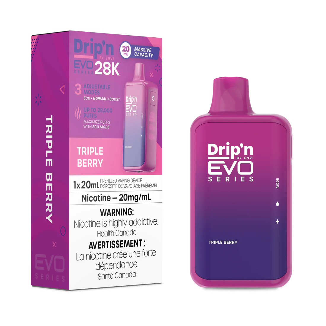 [ONT] Drip'n by Envi - Drip'n EVO28K - Rechargeable Disposable - 28k Puffs