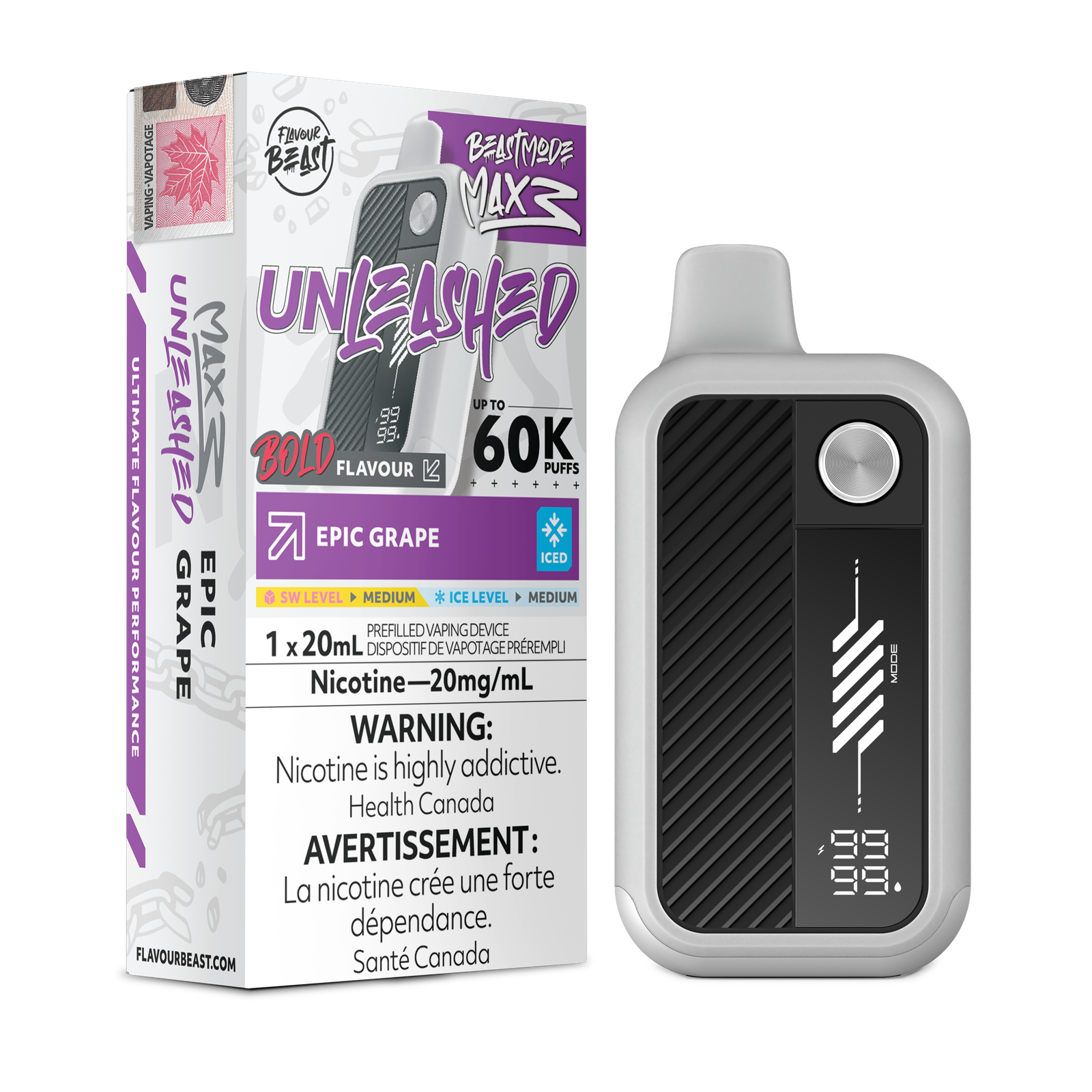 [ONT] Flavour Beast Unleashed - Beast Mode MAX 3 - Rechargeable Disposable - 60k Puffs