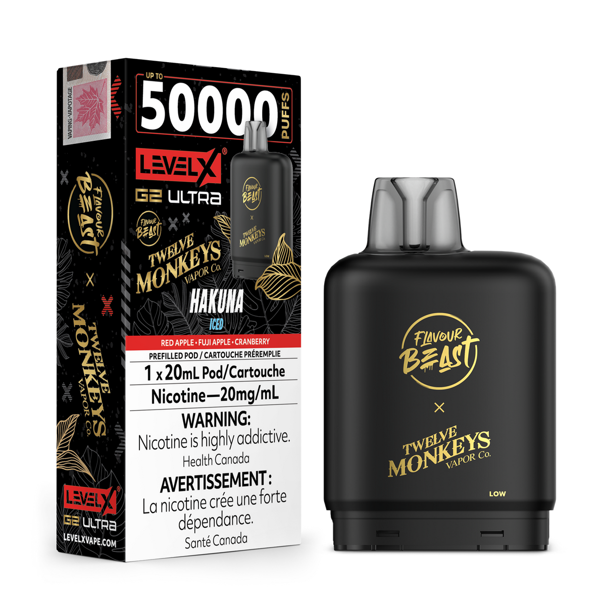 [ONT] Level X - Flavour Beast x Twelve Monkeys G2 Ultra - Pod - 50k Puffs