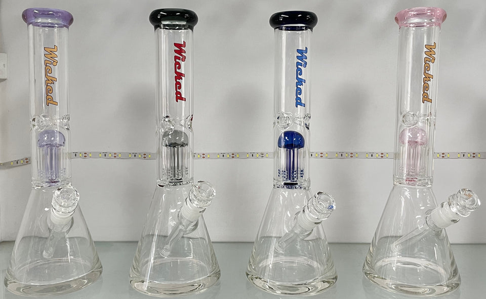 14” / 7mm - Wicked - Glass Bong + Perc