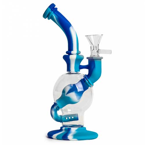 8" Silicone Glass Hybrid Ball Water Pipe