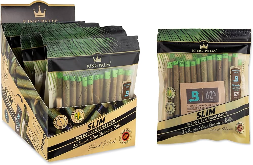 King Palm - 25 Mini Rolls - Organic Pre-Rolled Wraps