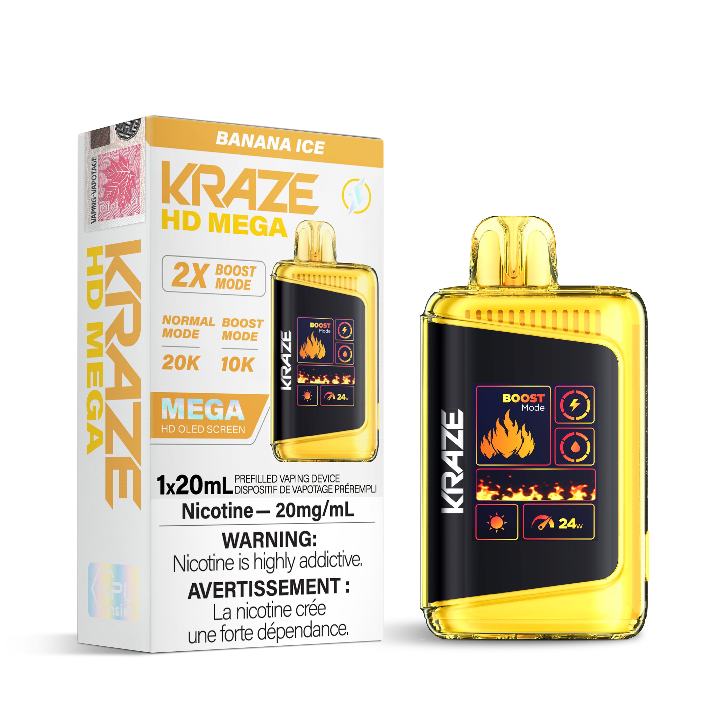 Kraze - HD Mega - Rechargeable Disposable - 20k Puffs [ONTARIO]