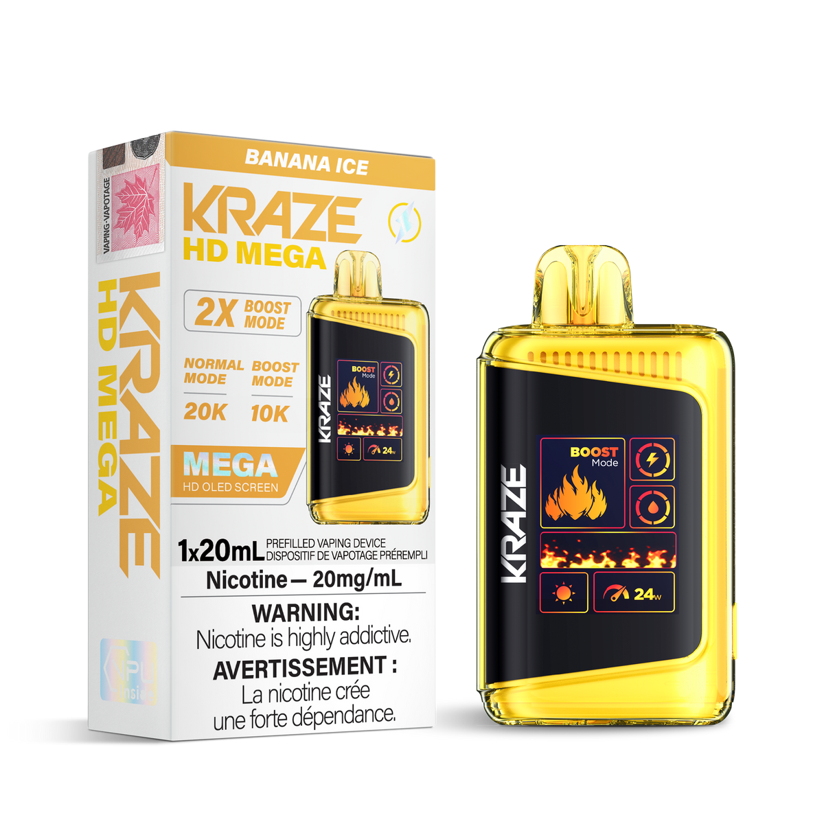 [ONT] Kraze - HD Mega - Rechargeable Disposable - 20k Puffs