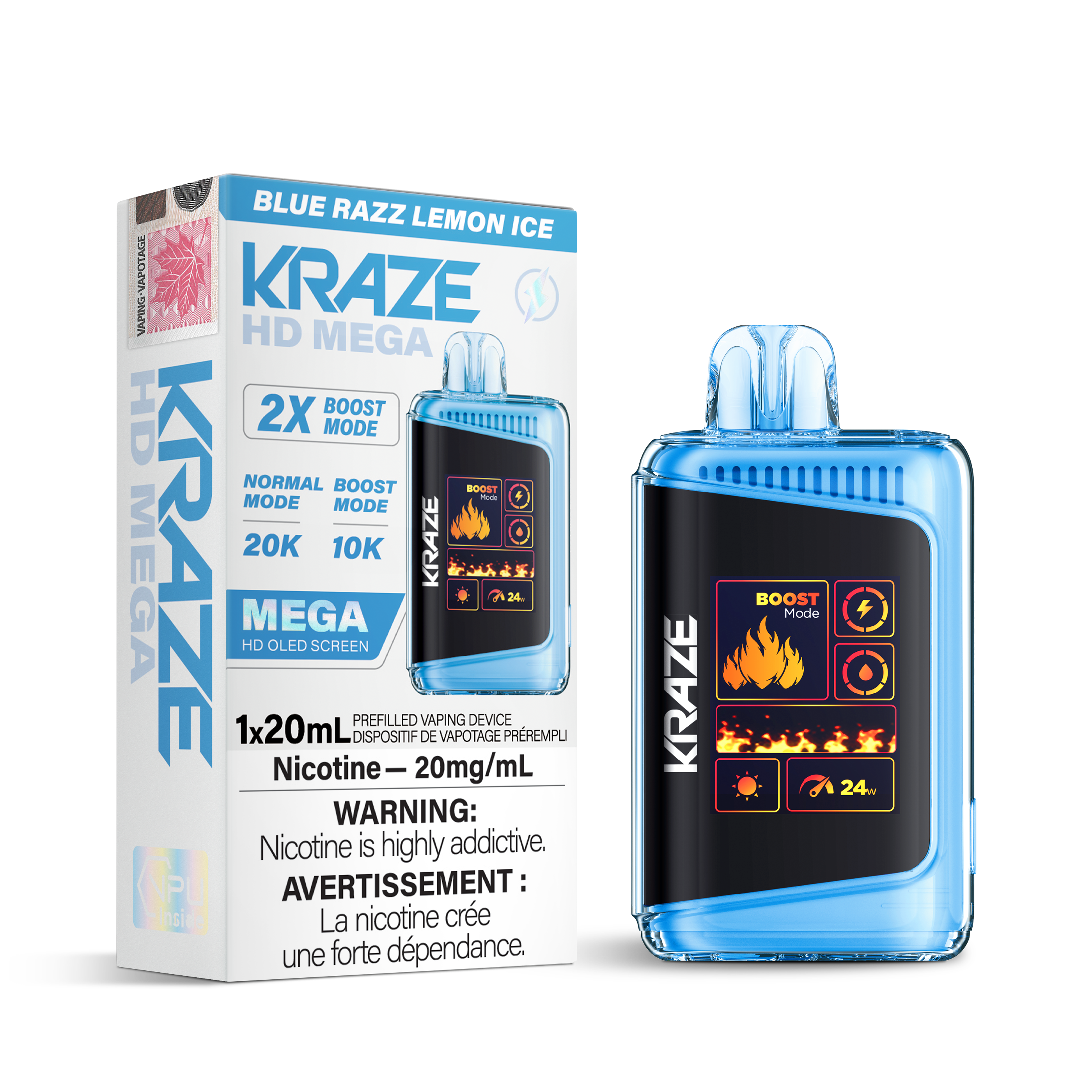 Kraze - HD Mega - Rechargeable Disposable - 20k Puffs [ONTARIO]