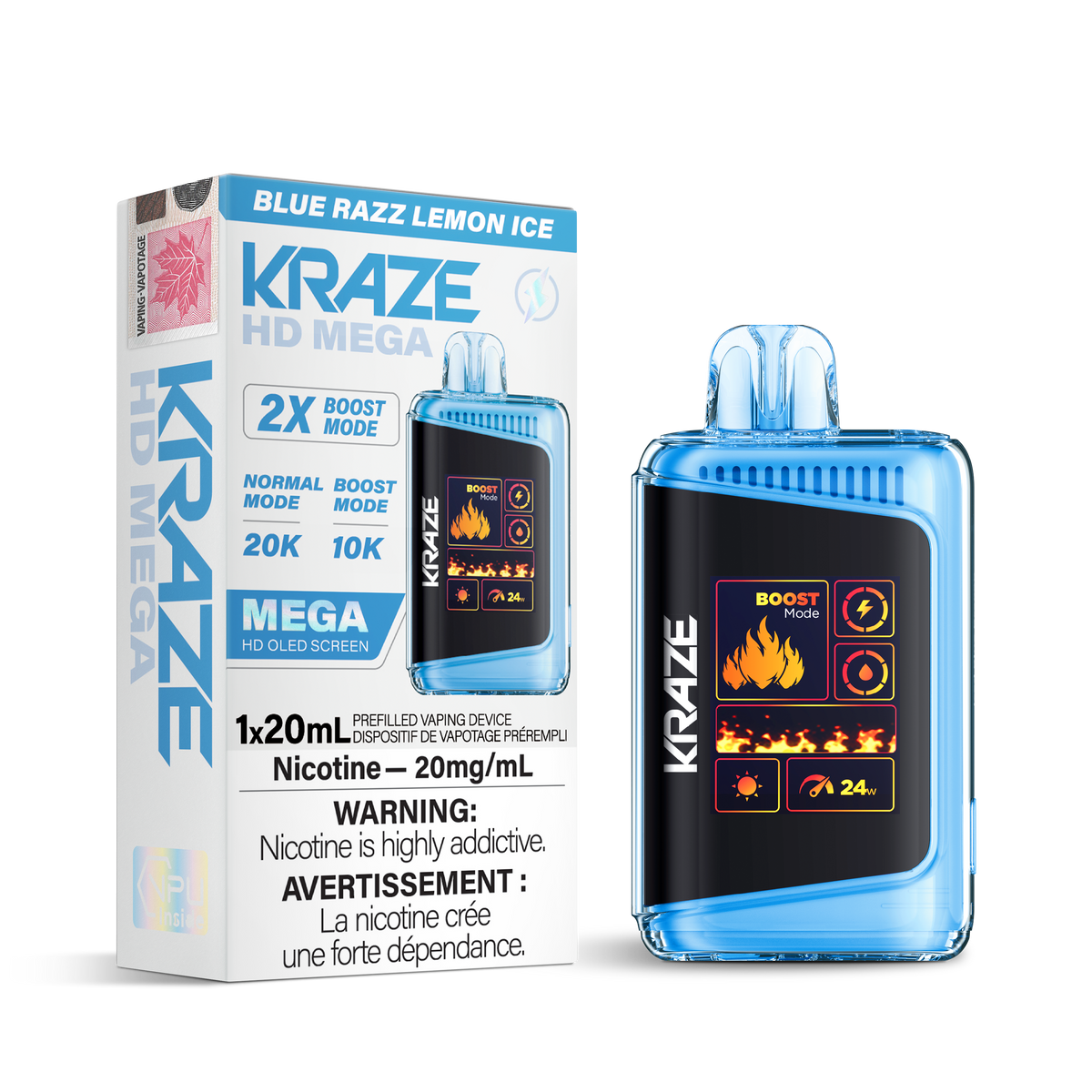 [ONT] Kraze - HD Mega - Rechargeable Disposable - 20k Puffs