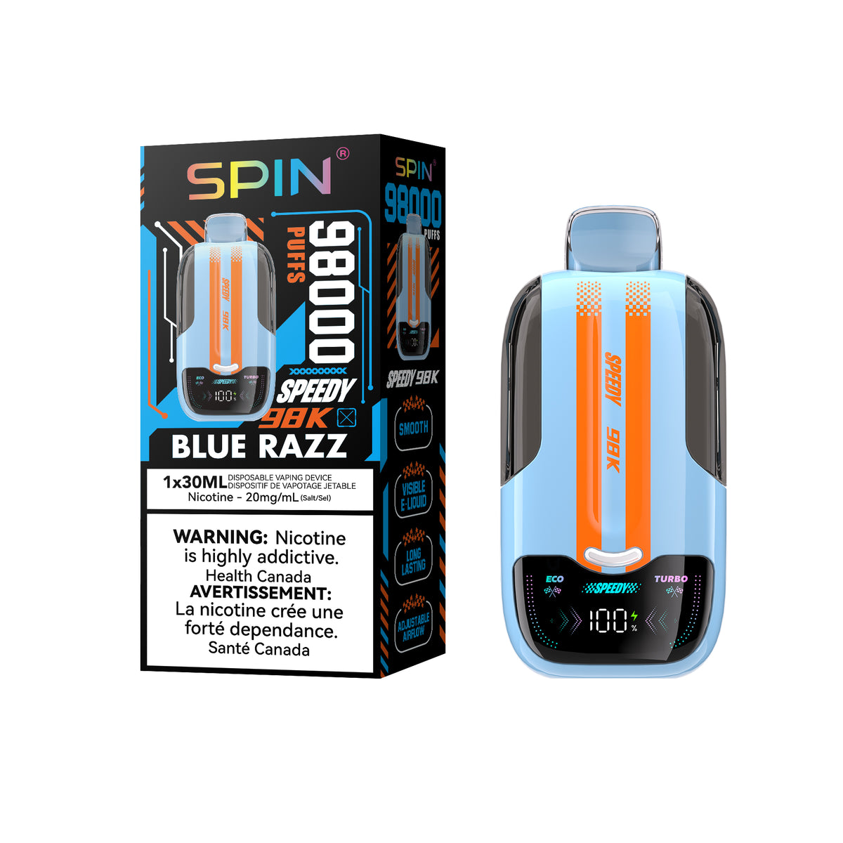 [ONT] SPIN Speedy 98K - Rechargeable Disposable - 98k Puffs