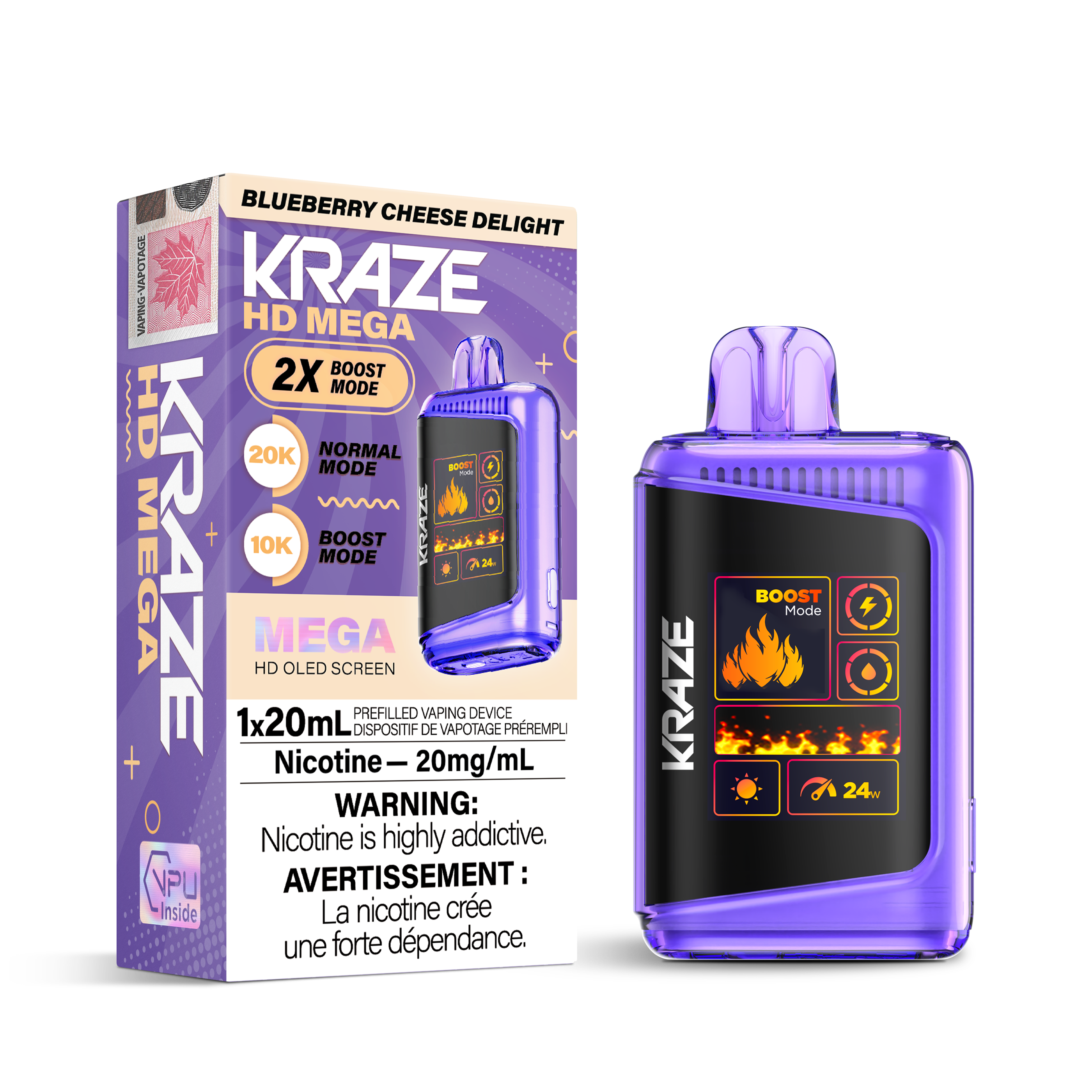 Kraze - HD Mega - Rechargeable Disposable - 20k Puffs [ONTARIO]