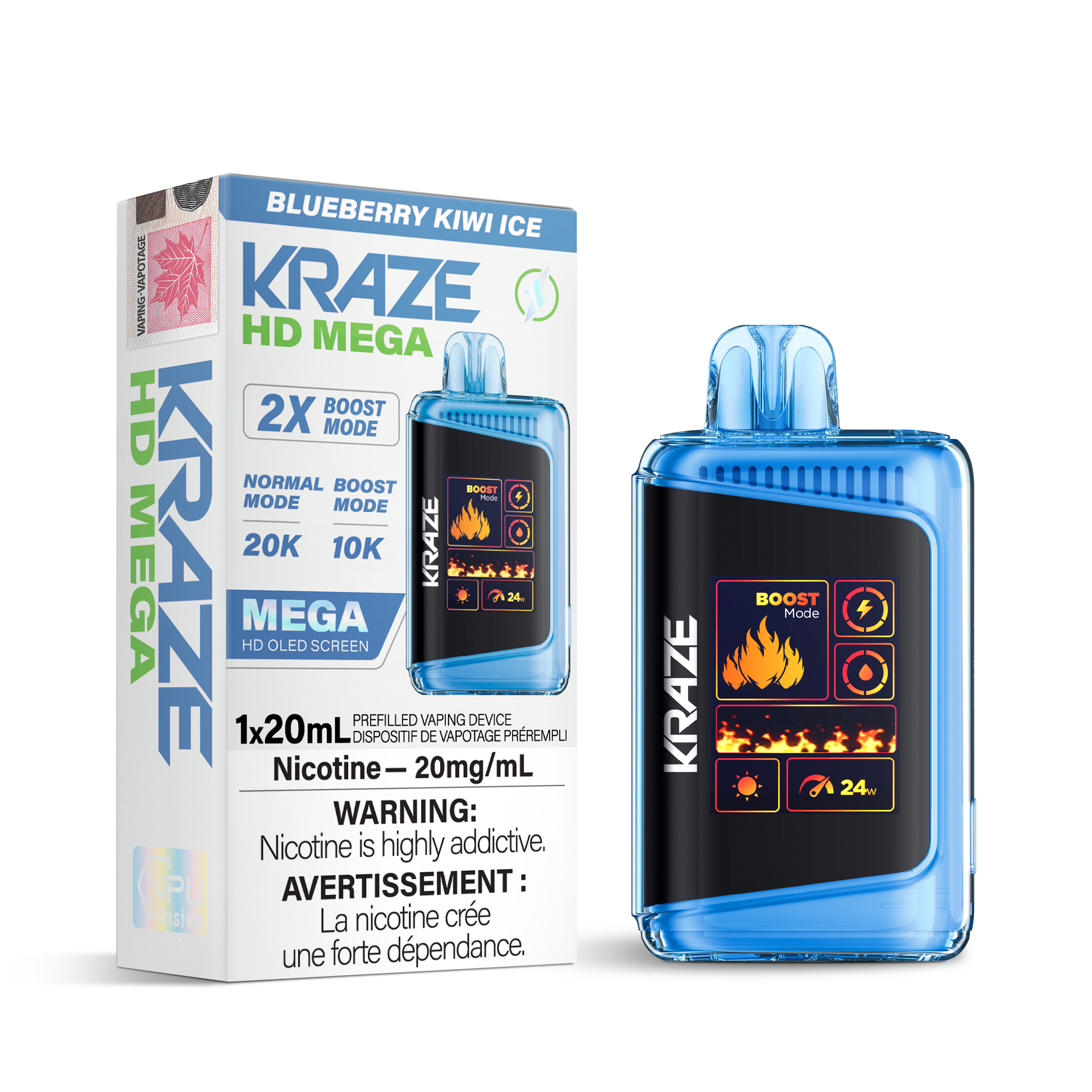 Kraze - HD Mega - Rechargeable Disposable - 20k Puffs [ONTARIO]