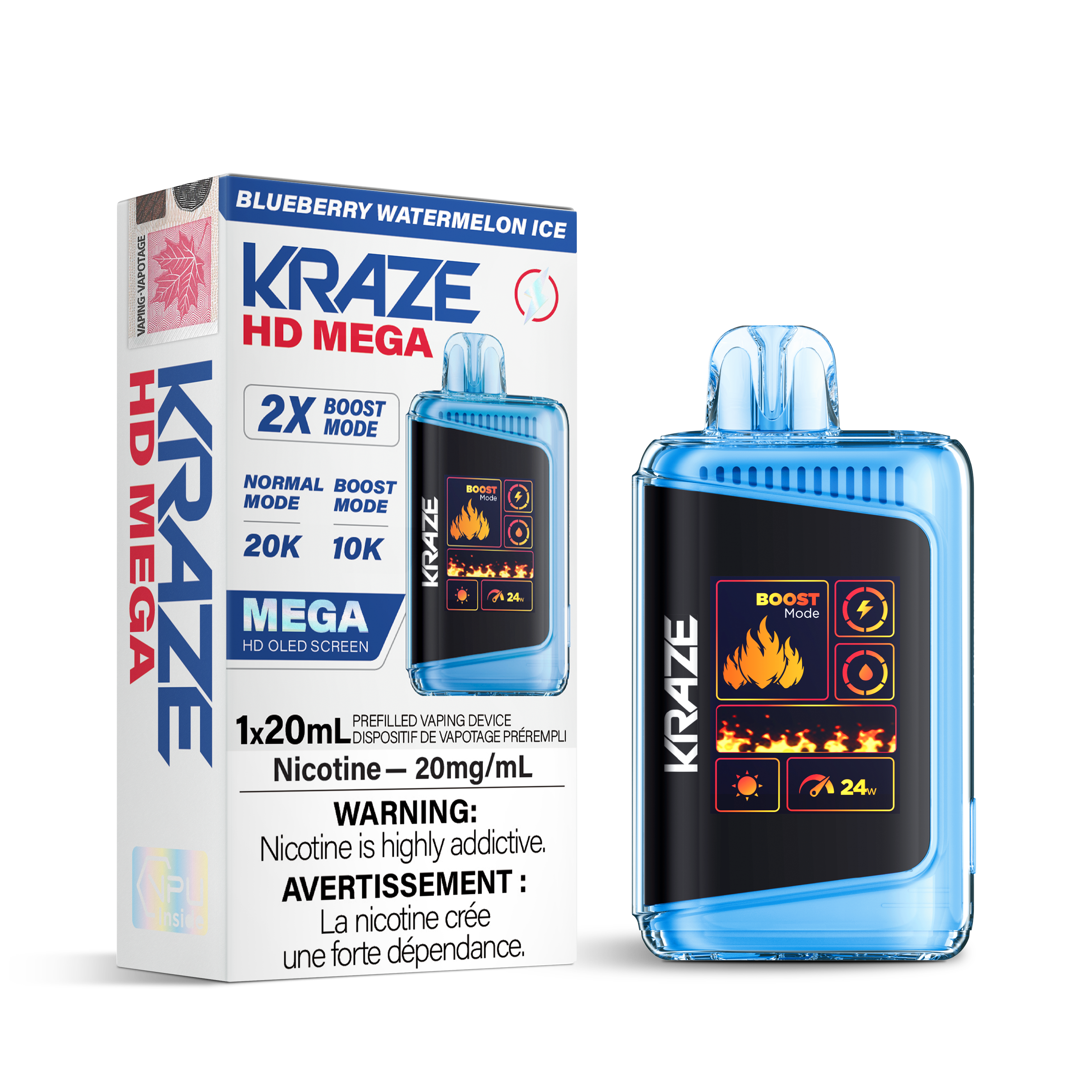 Kraze - HD Mega - Rechargeable Disposable - 20k Puffs [ONTARIO]