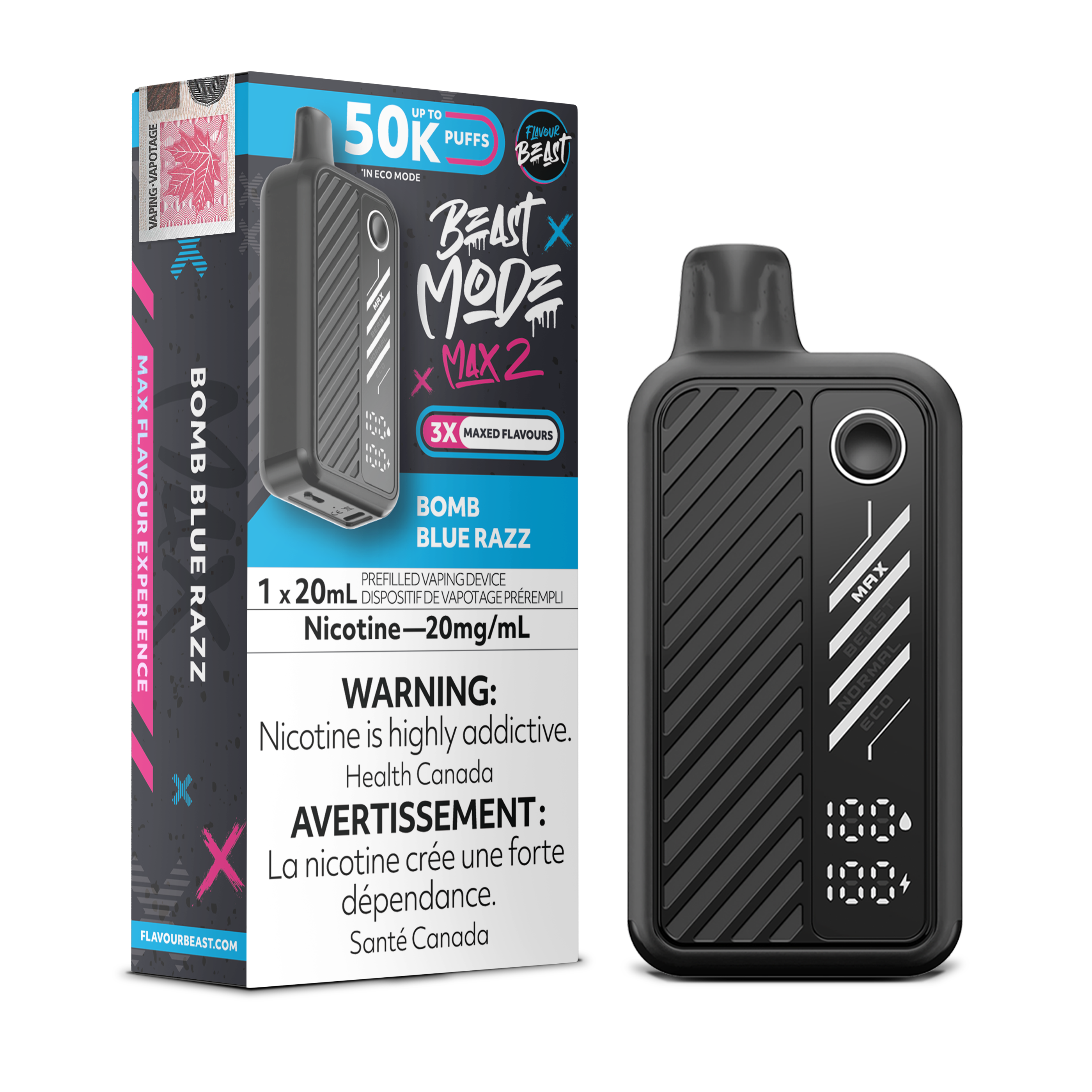 Flavour Beast - Beast Mode MAX 2 - Rechargeable Disposable - 50k Puffs [ONTARIO]