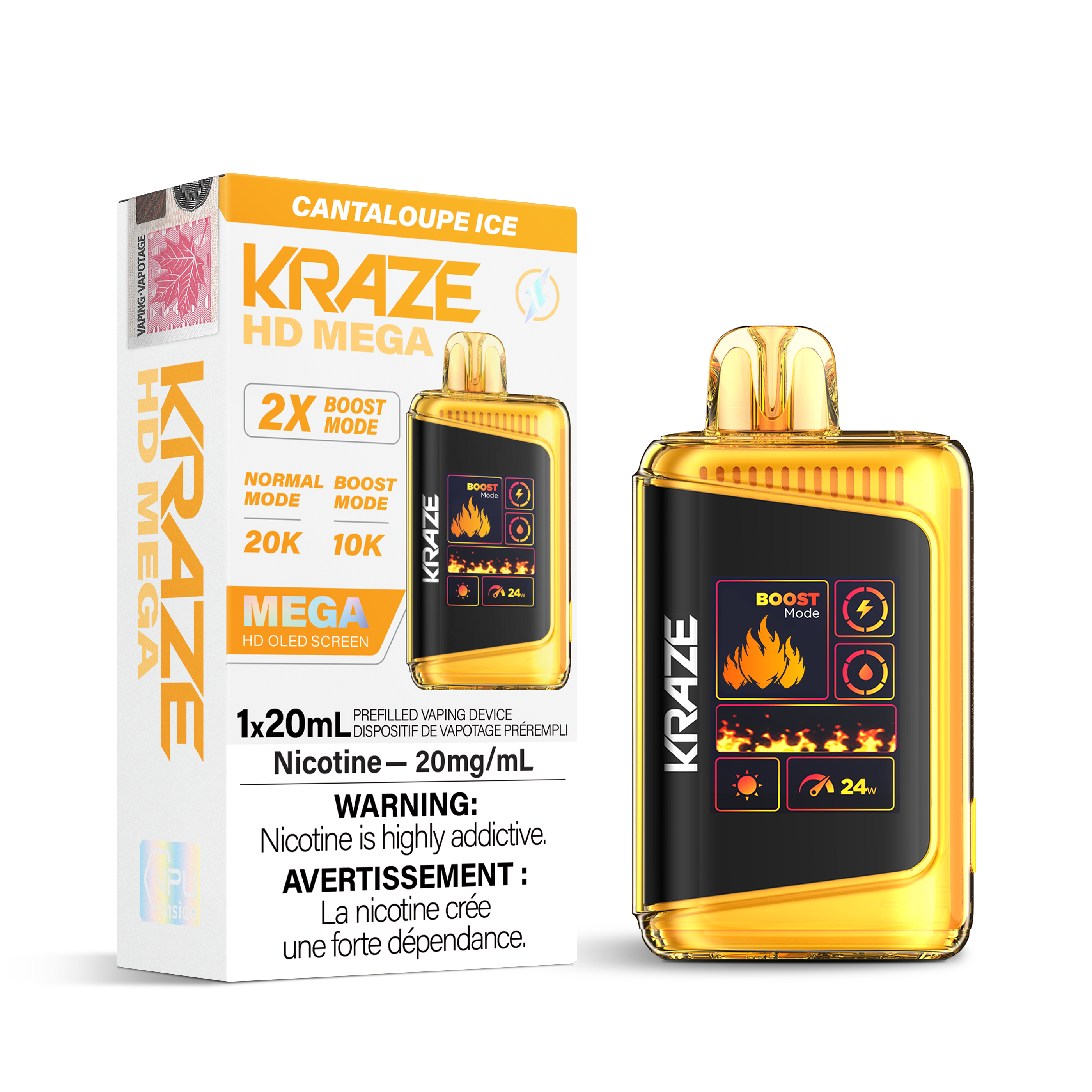 Kraze - HD Mega - Rechargeable Disposable - 20k Puffs [ONTARIO]