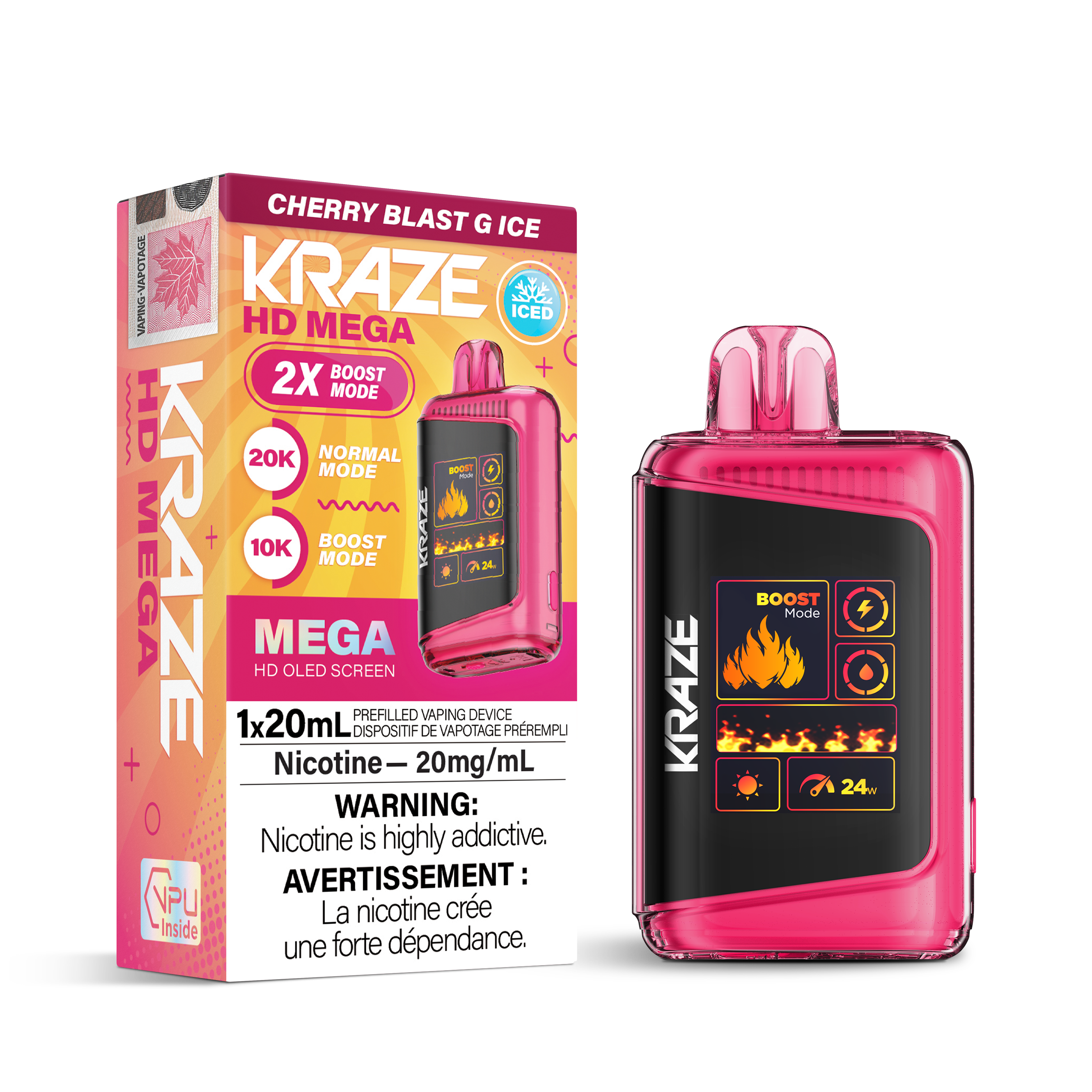 Kraze - HD Mega - Rechargeable Disposable - 20k Puffs [ONTARIO]