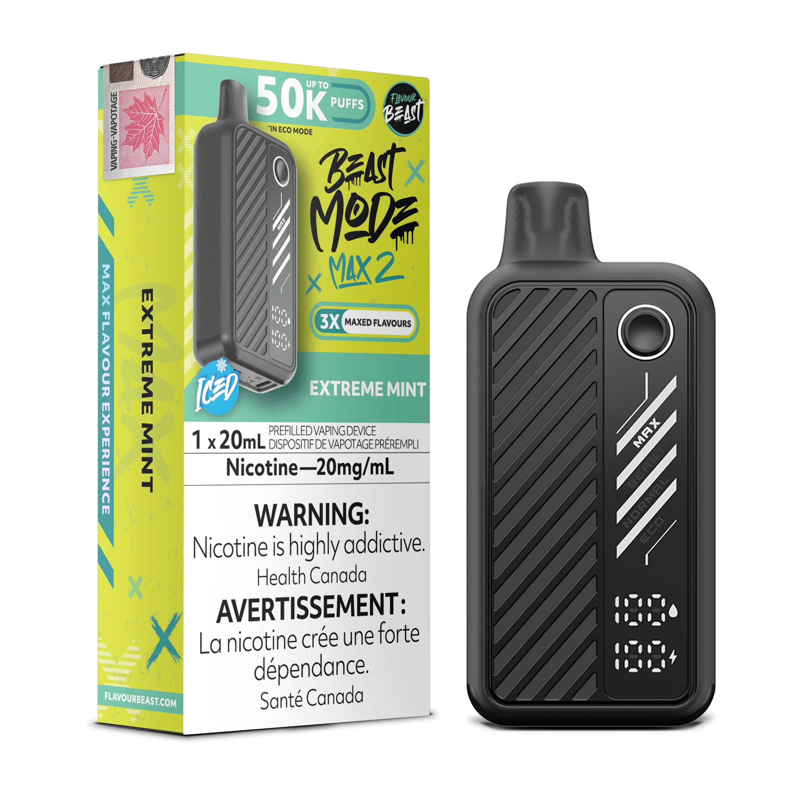 Flavour Beast - Beast Mode MAX 2 - Rechargeable Disposable - 50k Puffs [ONTARIO]