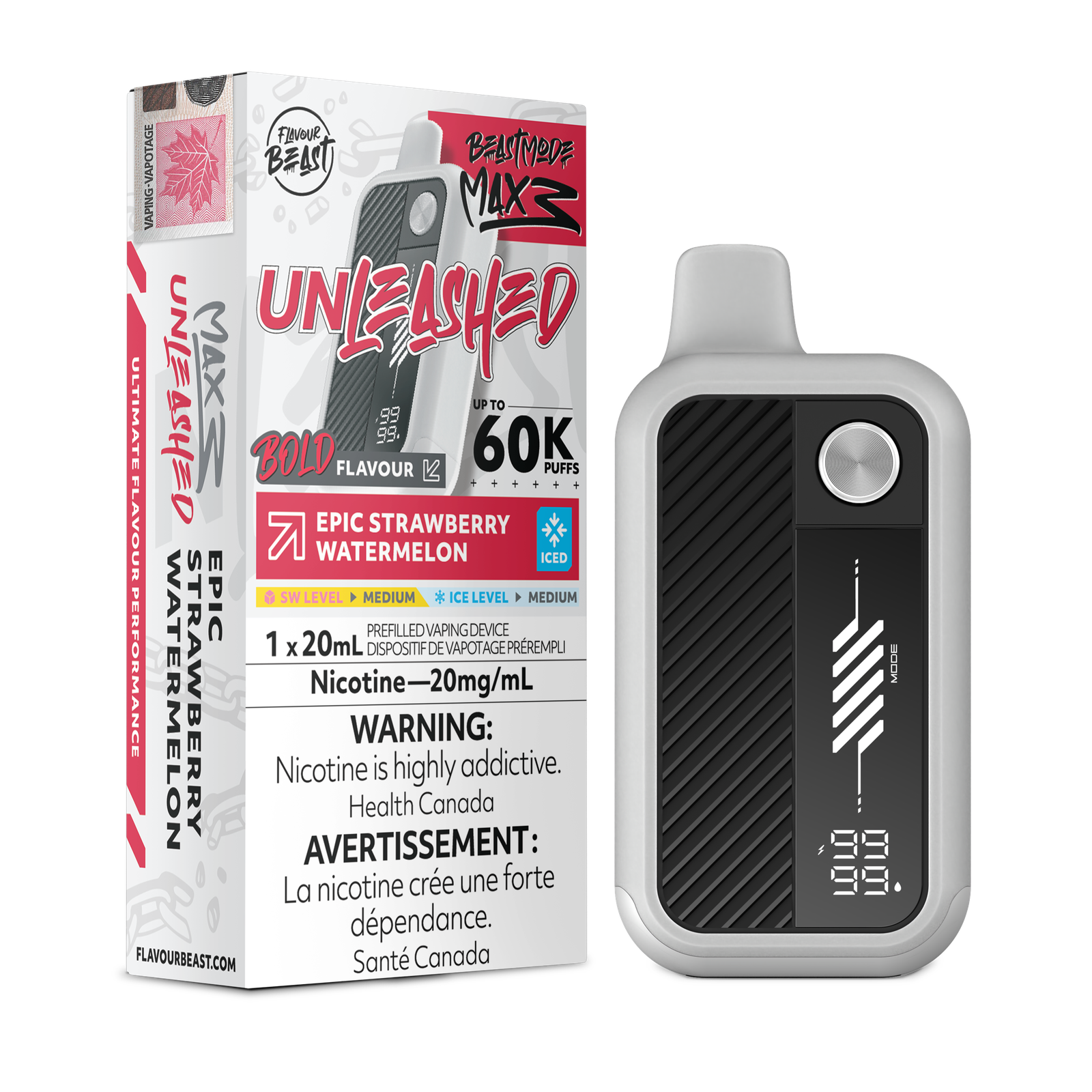 [ONT] Flavour Beast Unleashed - Beast Mode MAX 3 - Rechargeable Disposable - 60k Puffs