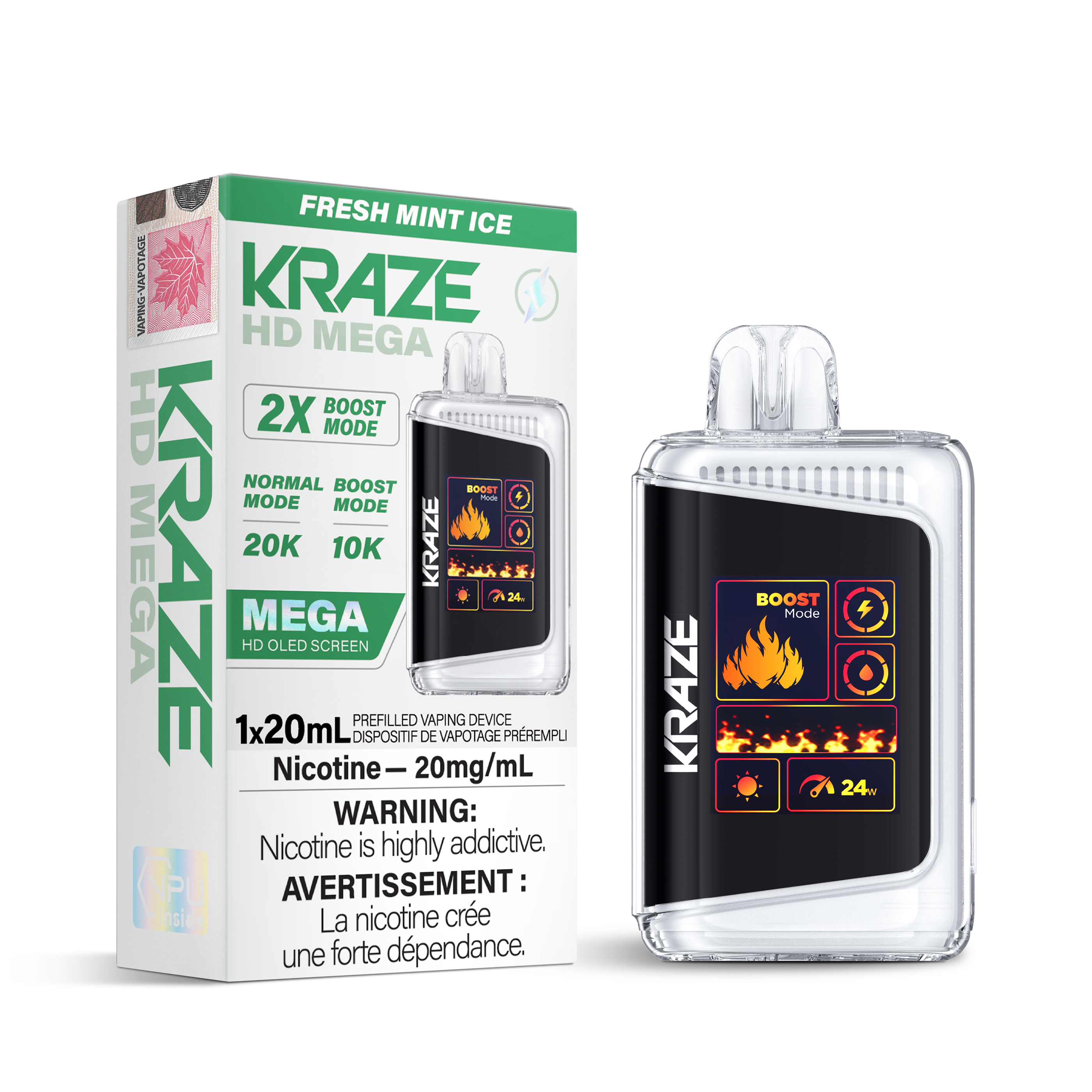Kraze - HD Mega - Rechargeable Disposable - 20k Puffs [ONTARIO]