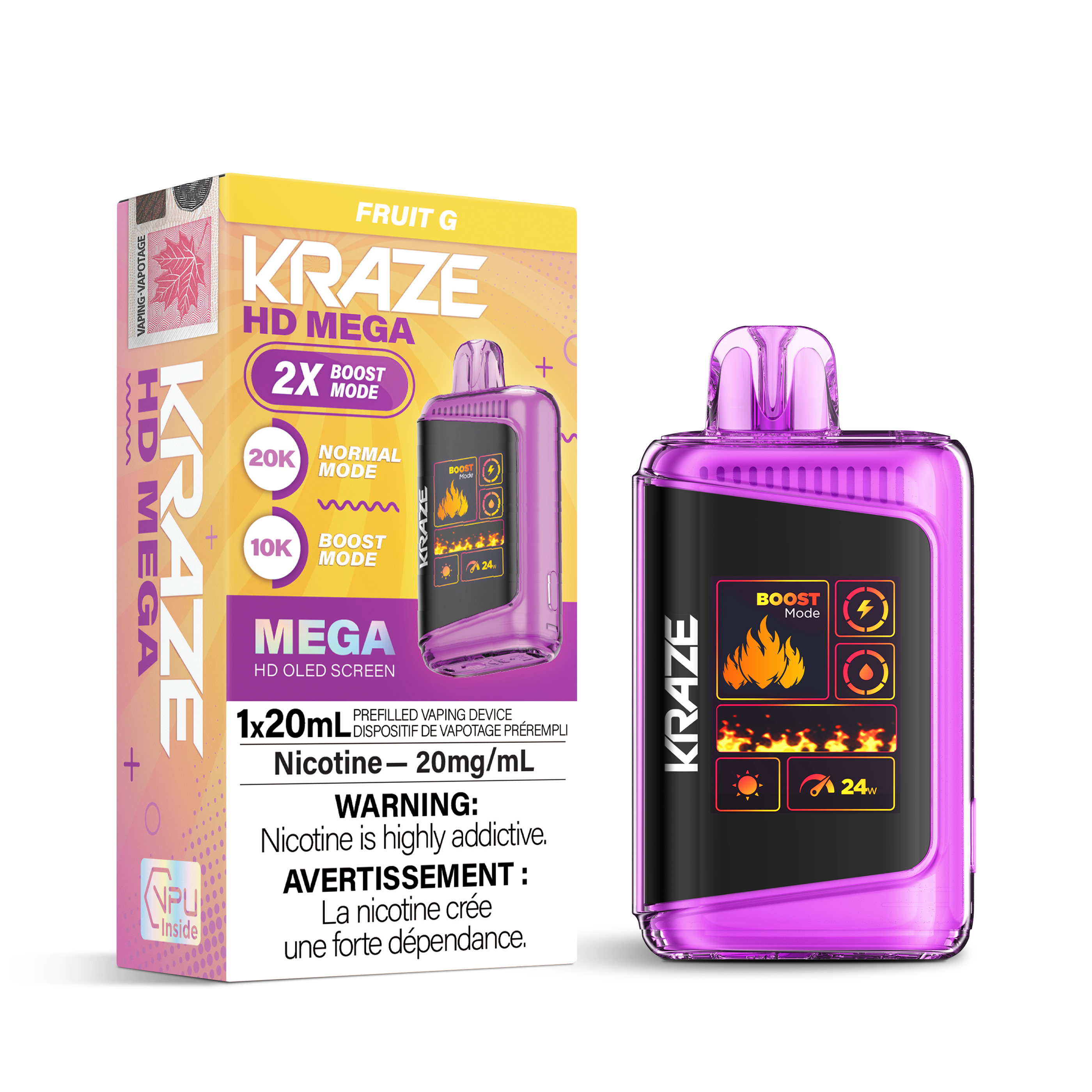 Kraze - HD Mega - Rechargeable Disposable - 20k Puffs [ONTARIO]