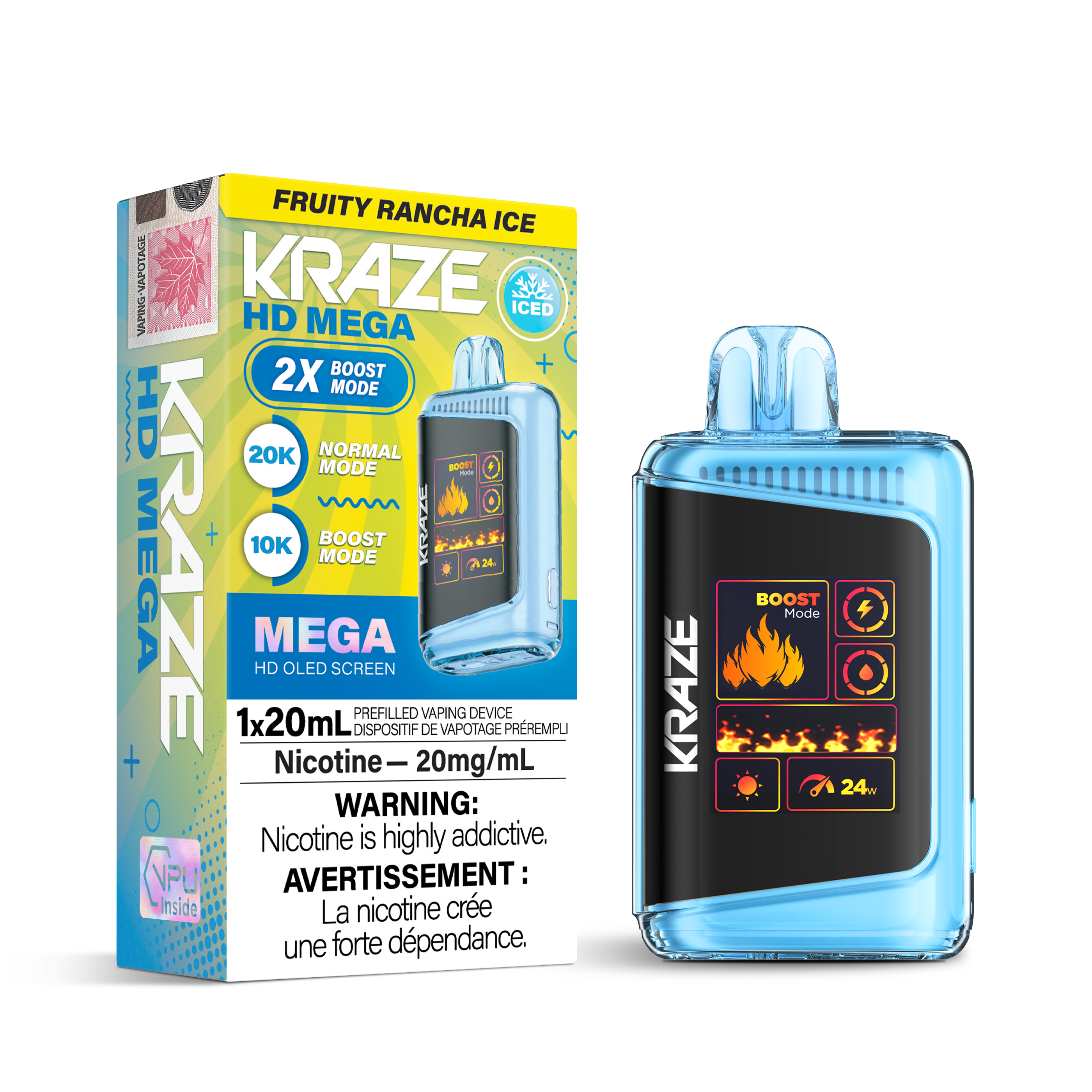 Kraze - HD Mega - Rechargeable Disposable - 20k Puffs [ONTARIO]