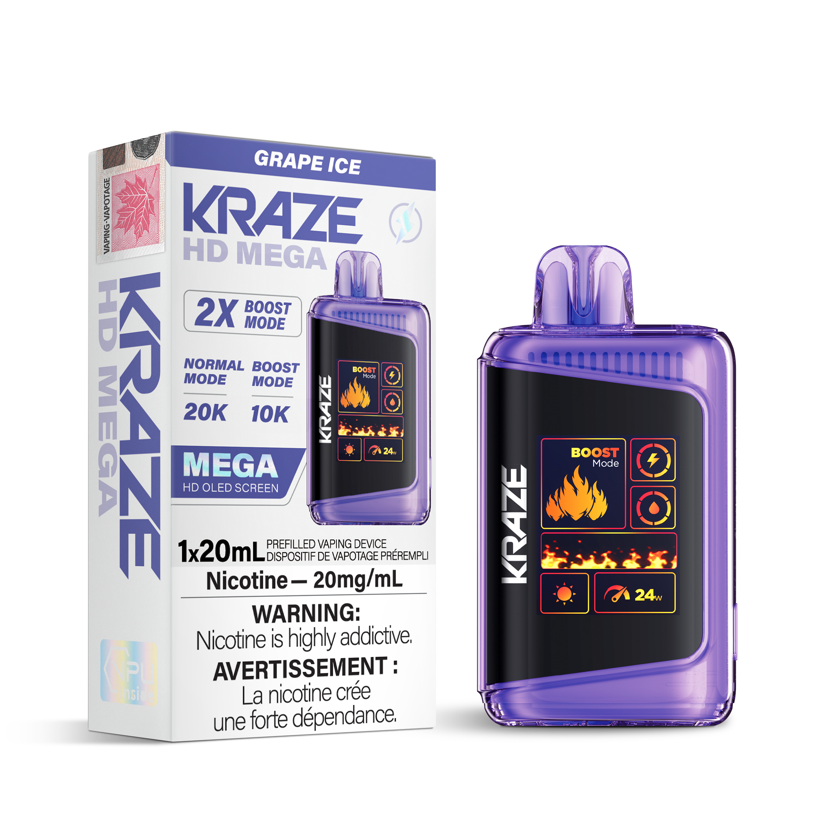 Kraze - HD Mega - Rechargeable Disposable - 20k Puffs [ONTARIO]