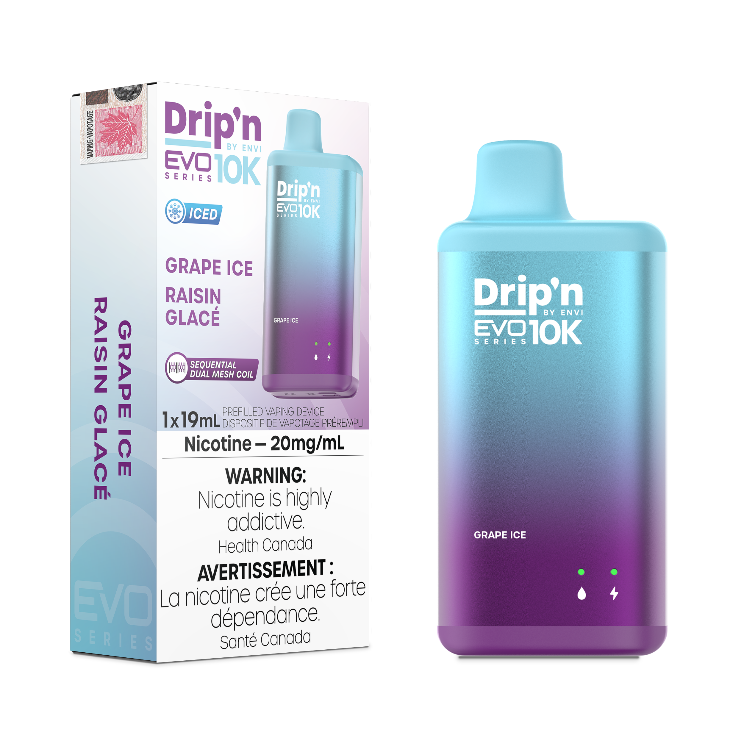 Drip'n by Envi - Drip'n EVO10K - Rechargeable Disposable - 10k Puffs [ONTARIO]