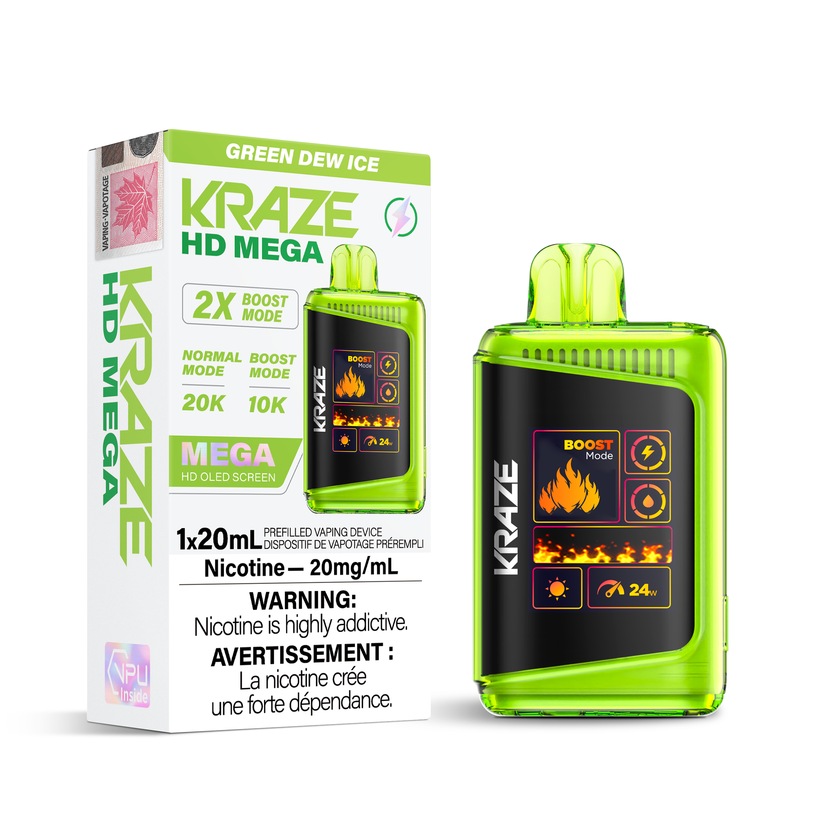 Kraze - HD Mega - Rechargeable Disposable - 20k Puffs [ONTARIO]