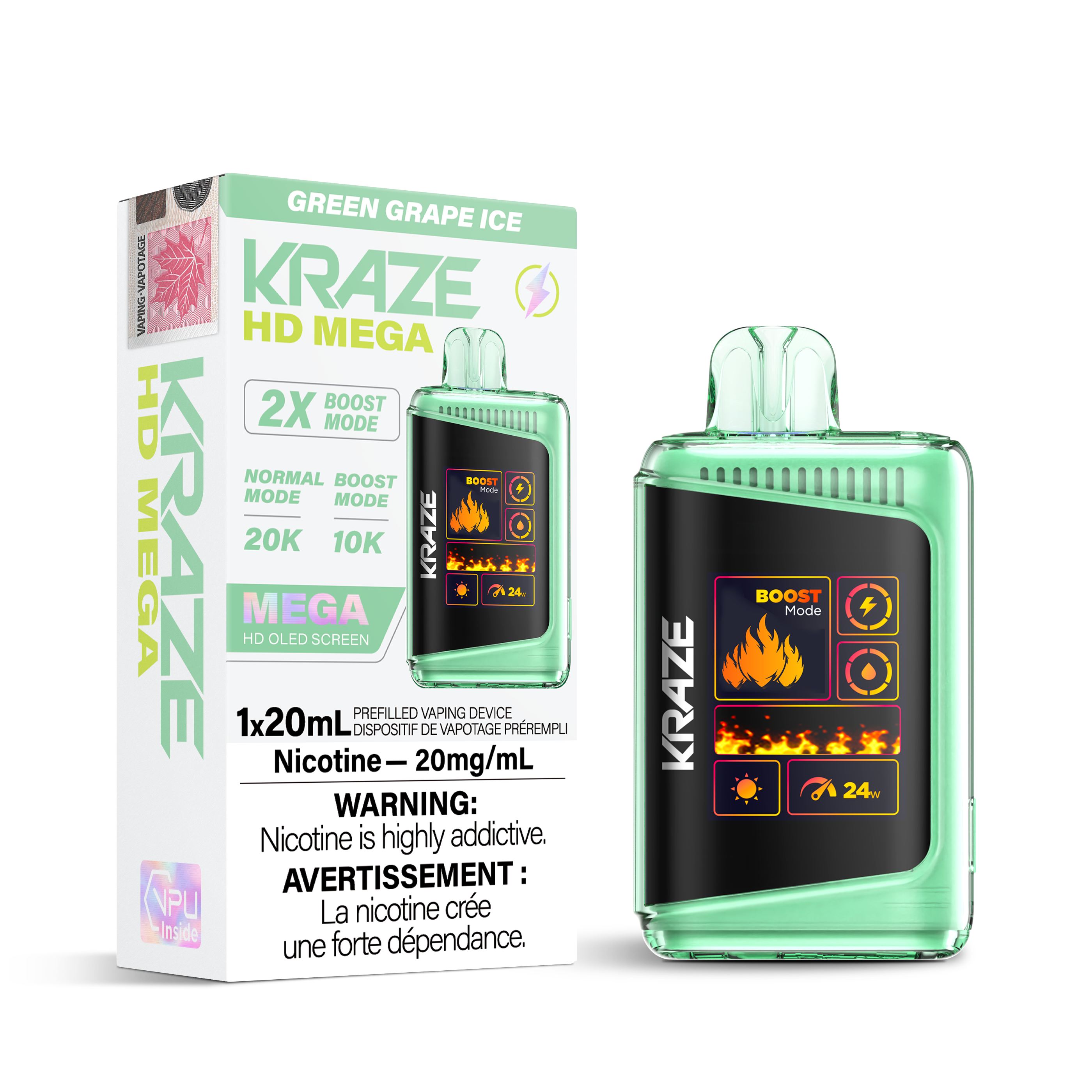 Kraze - HD Mega - Rechargeable Disposable - 20k Puffs [ONTARIO]