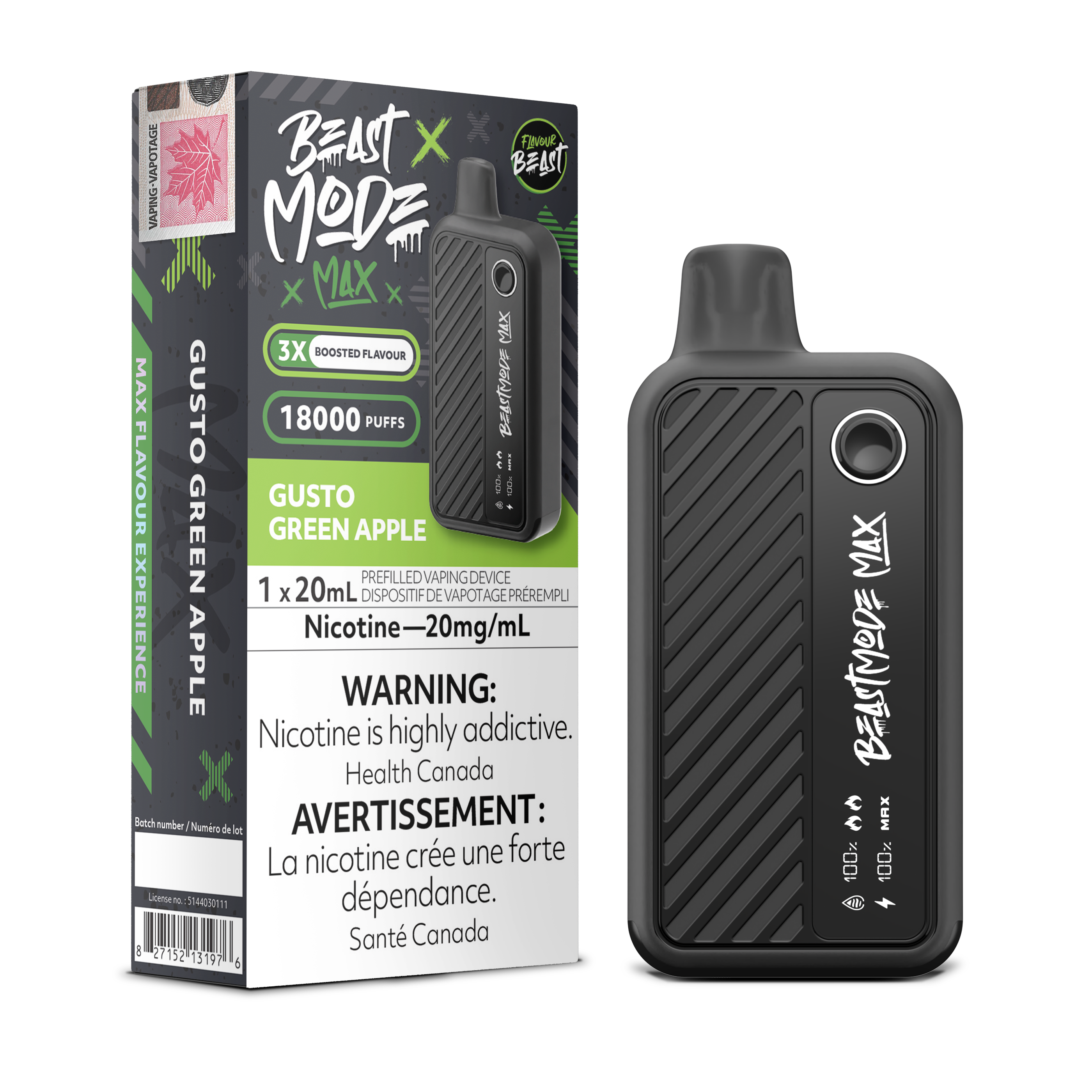 Flavour Beast - Beast Mode MAX - Rechargeable Disposable - 18k Puffs [ONTARIO]