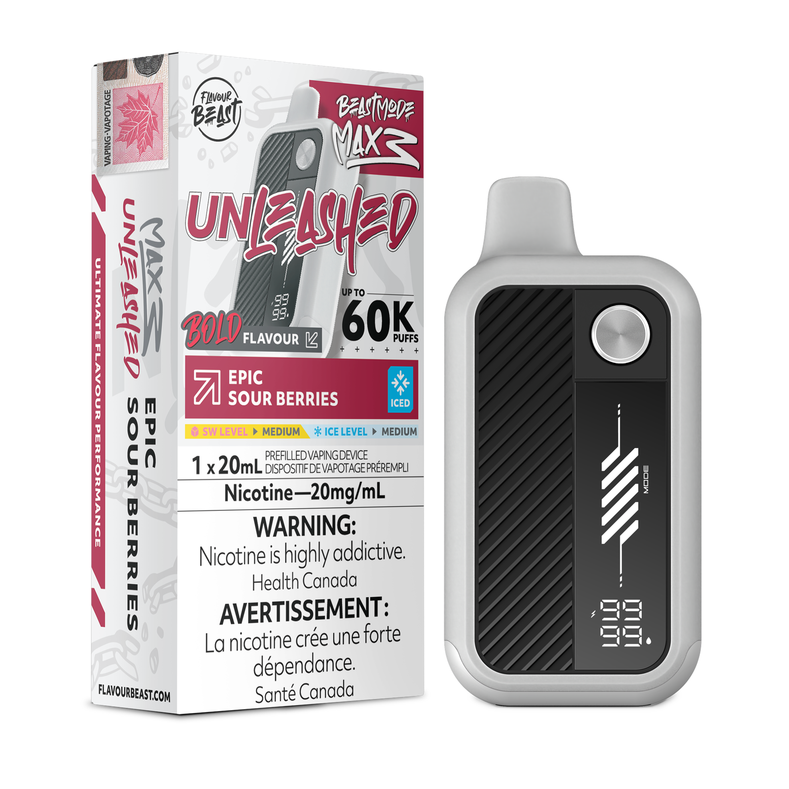 [ONT] Flavour Beast Unleashed - Beast Mode MAX 3 - Rechargeable Disposable - 60k Puffs