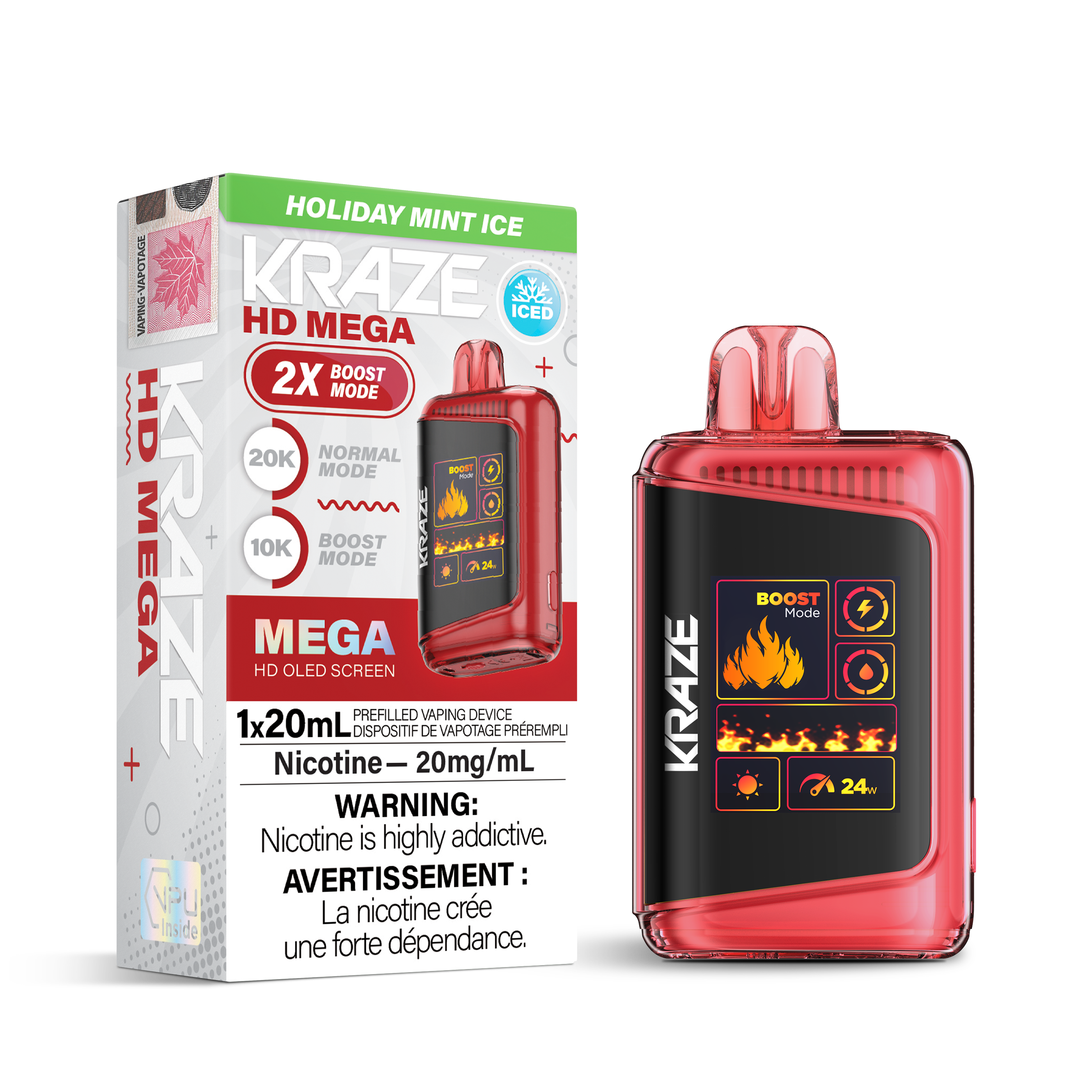 Kraze - HD Mega - Rechargeable Disposable - 20k Puffs [ONTARIO]