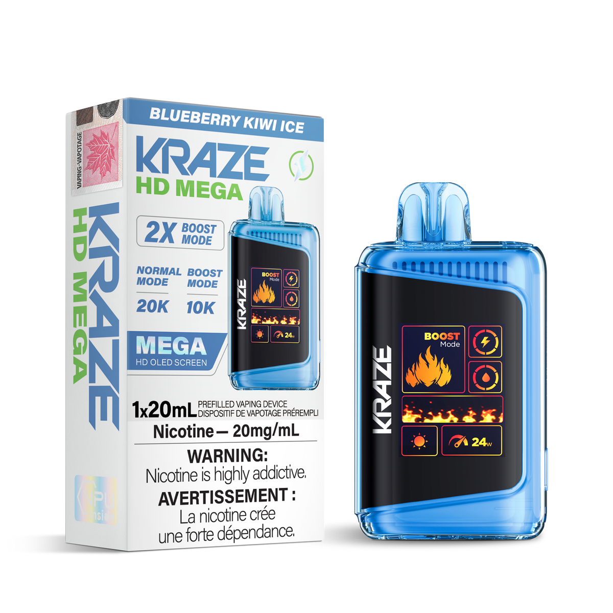 Kraze - HD Mega - Rechargeable Disposable - 20k Puffs [ONTARIO]