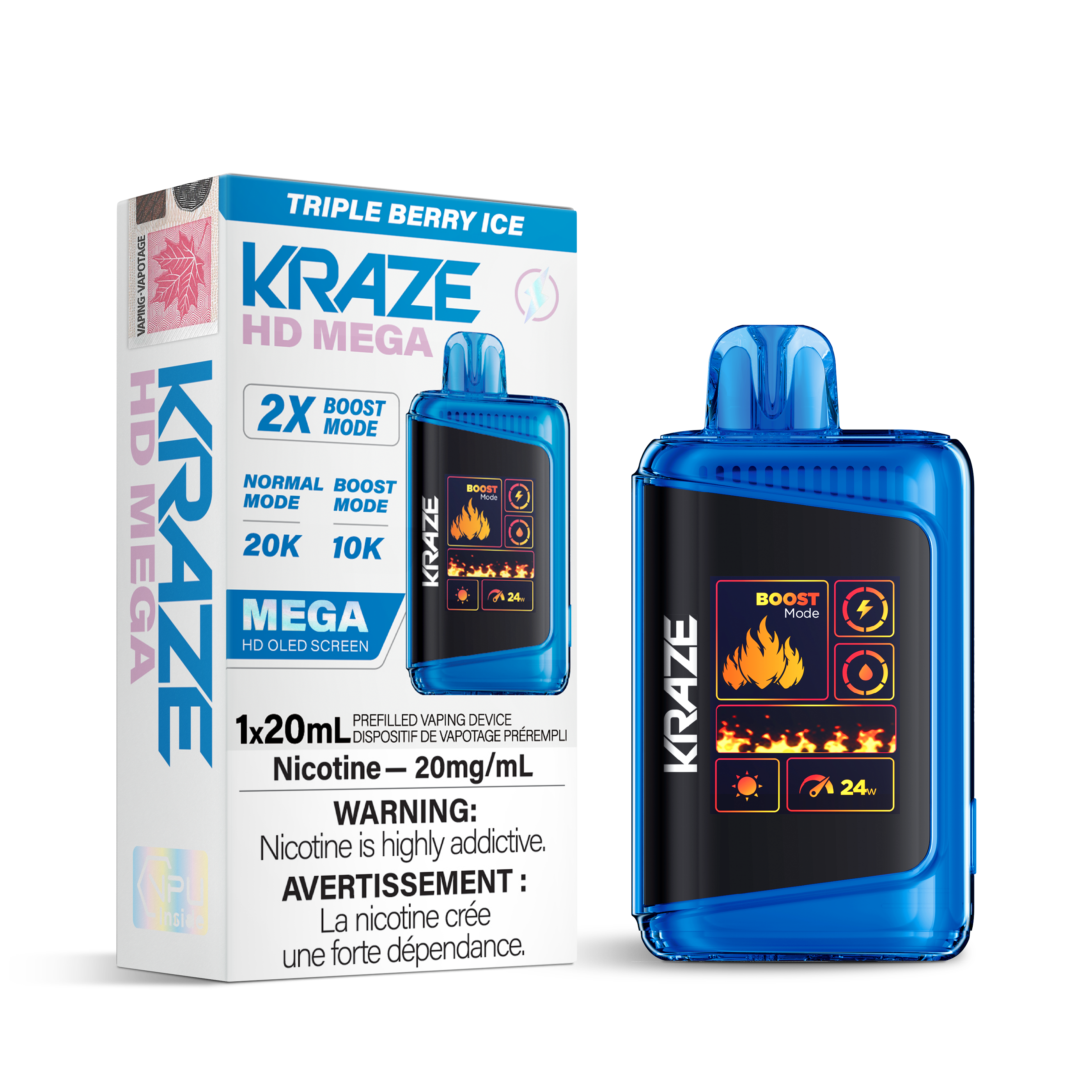 Kraze HD Mega - Rechargeable Disposable - 20,000 Puffs