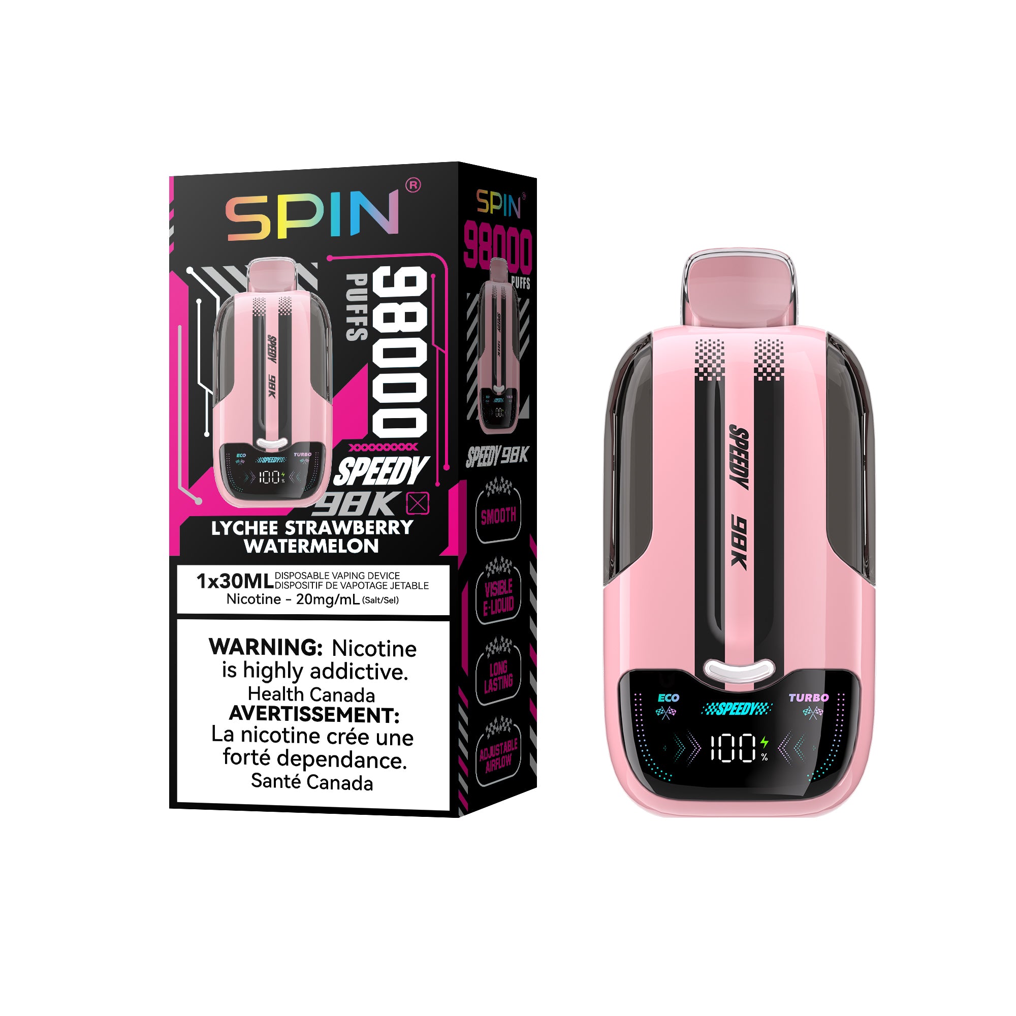 [ONT] SPIN Speedy 98K - Rechargeable Disposable - 98k Puffs
