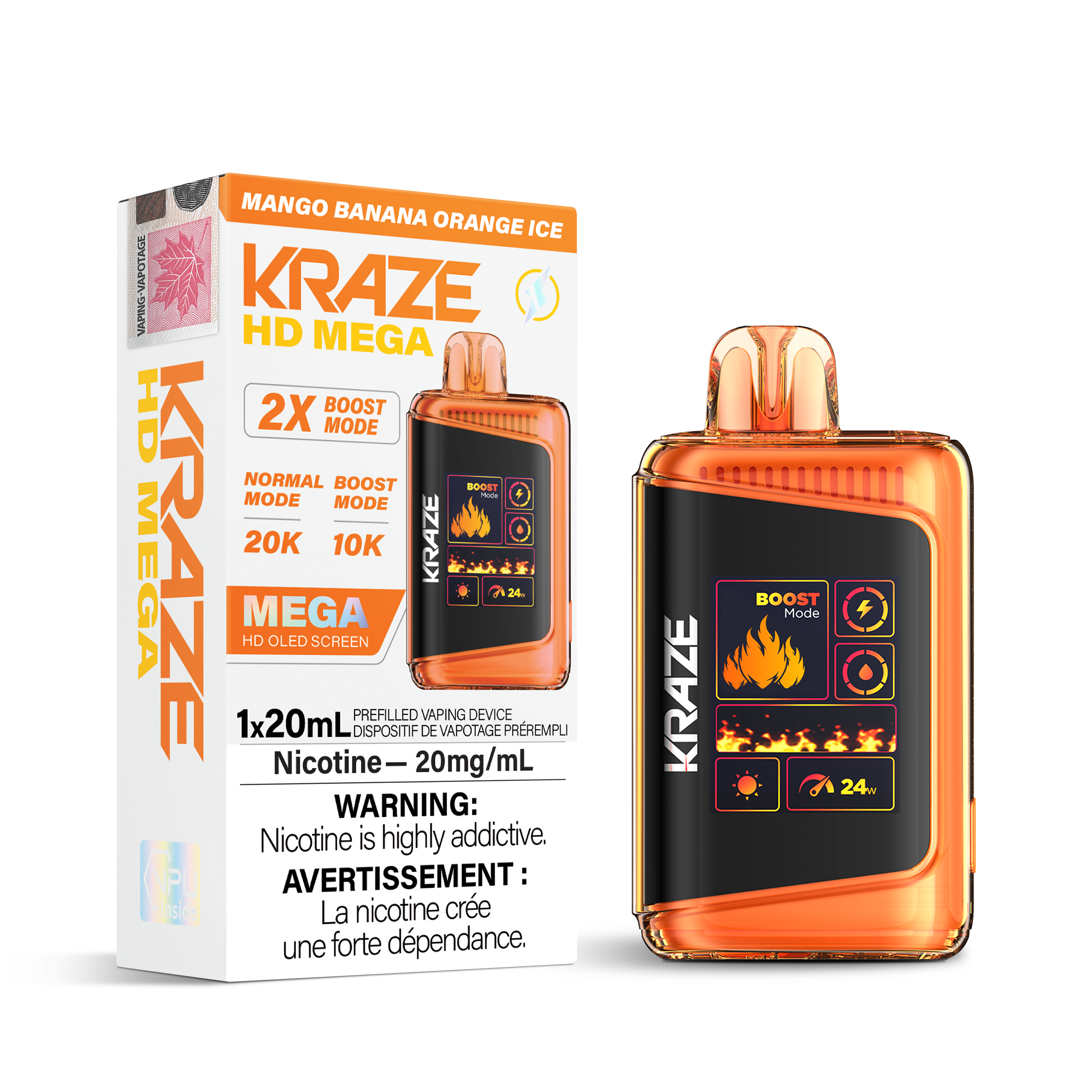 Kraze - HD Mega - Rechargeable Disposable - 20k Puffs [ONTARIO]