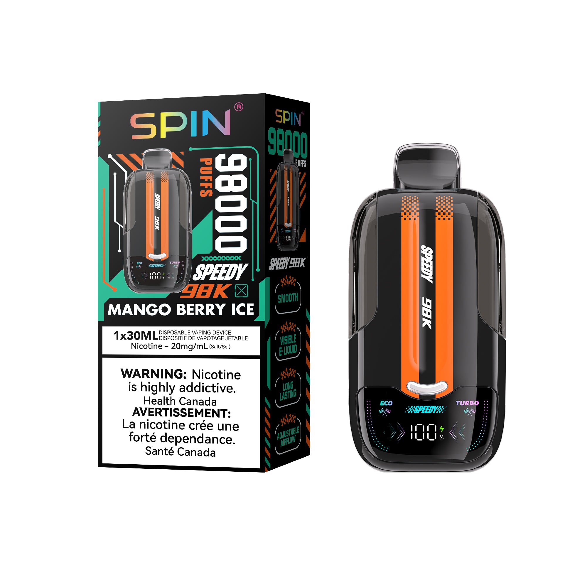 [ONT] SPIN Speedy 98K - Rechargeable Disposable - 98k Puffs