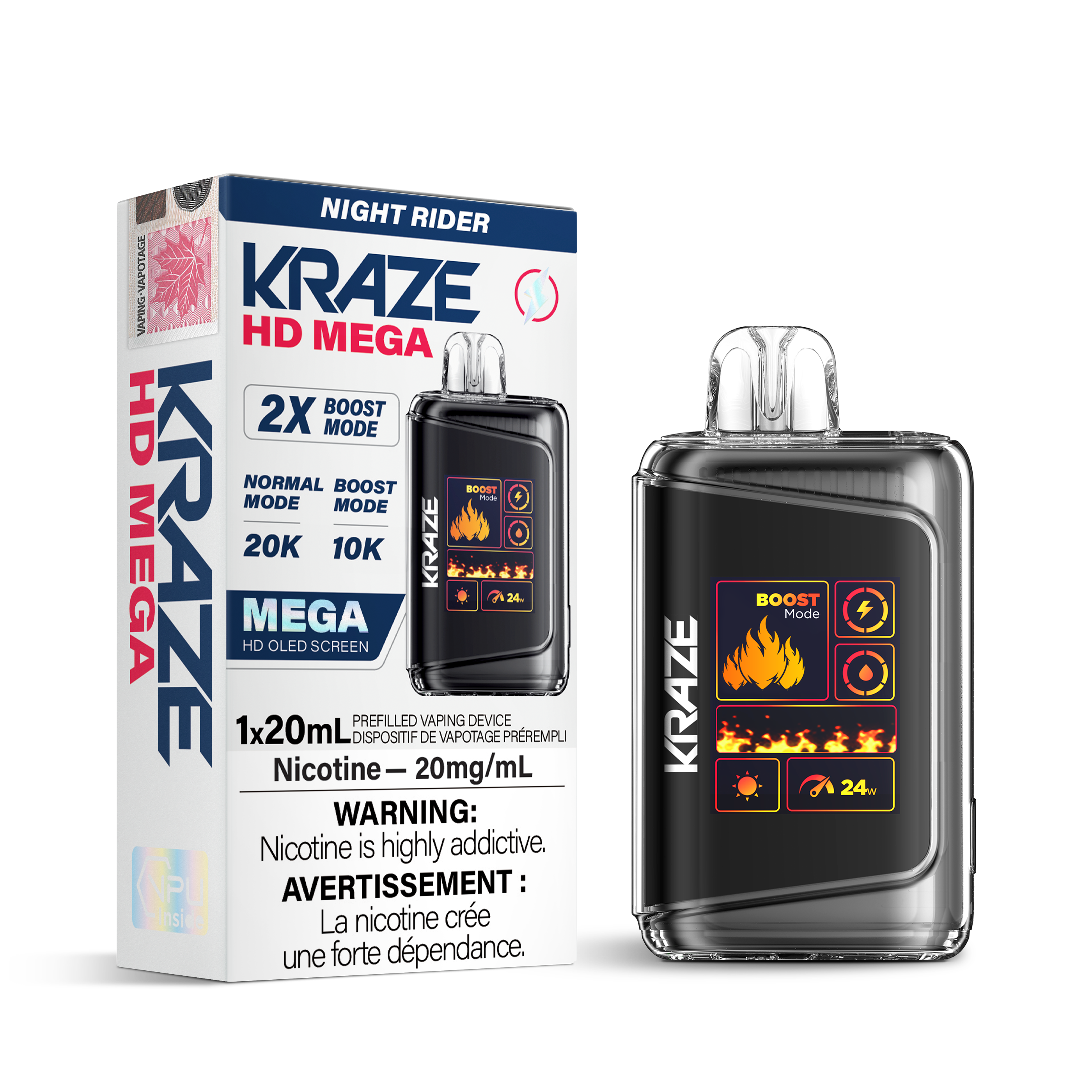 Kraze - HD Mega - Rechargeable Disposable - 20k Puffs [ONTARIO]