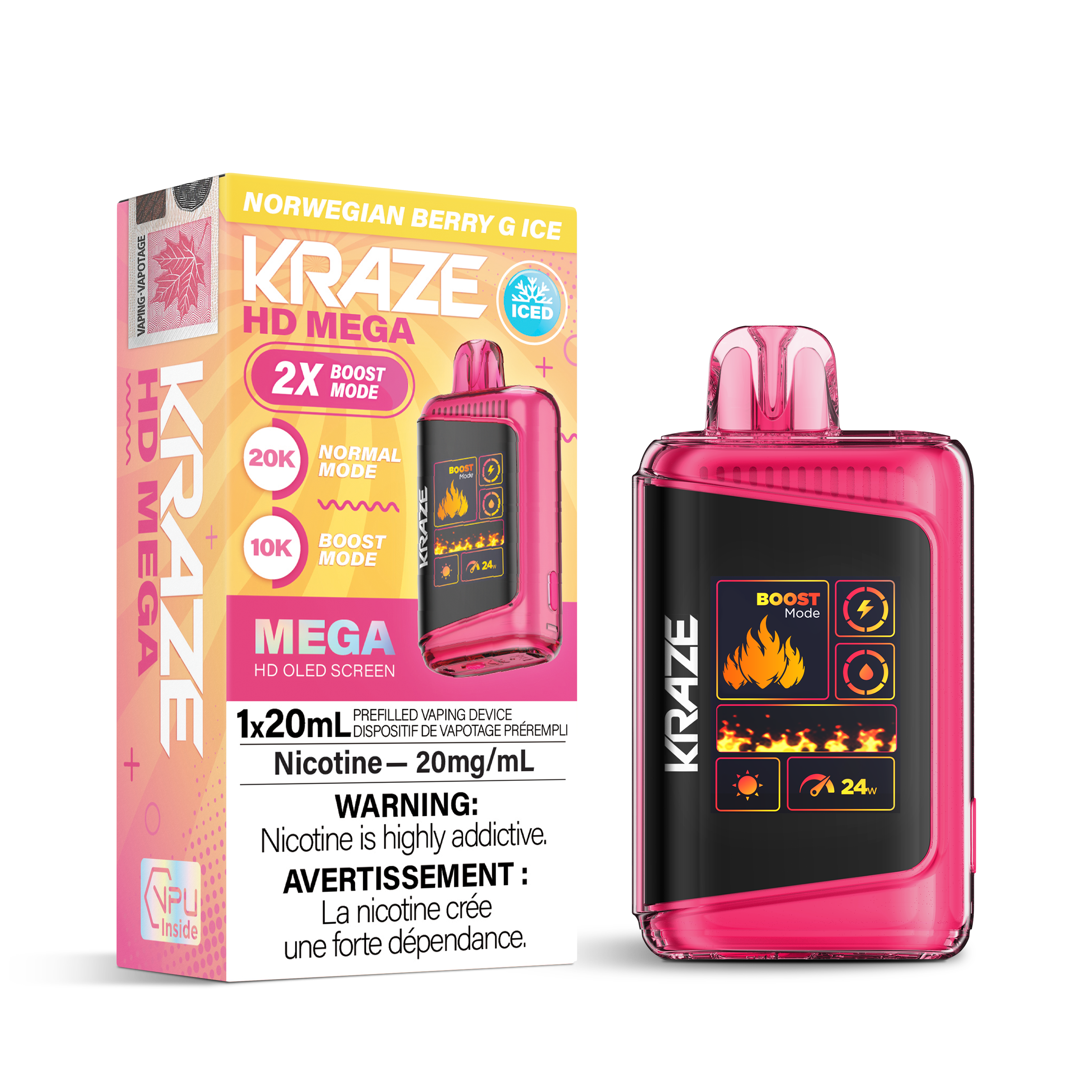 Kraze - HD Mega - Rechargeable Disposable - 20k Puffs [ONTARIO]