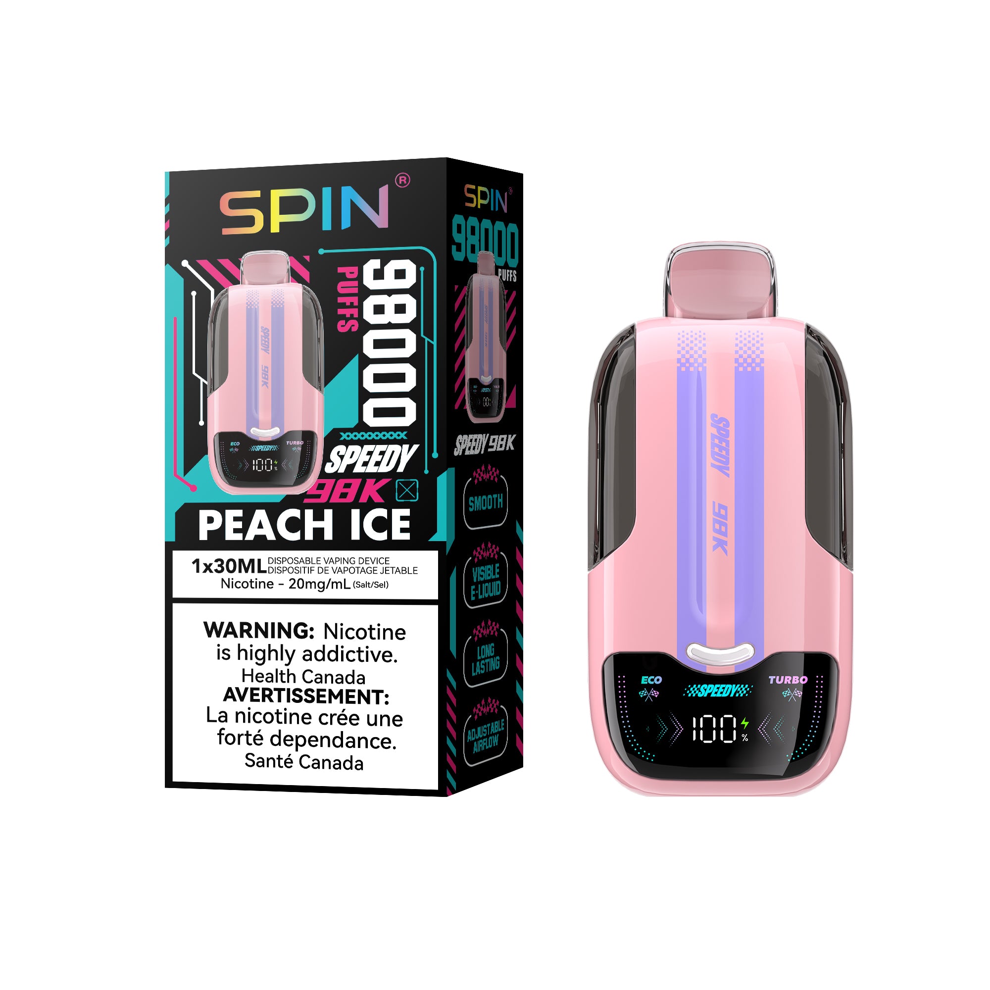 [ONT] SPIN Speedy 98K - Rechargeable Disposable - 98k Puffs