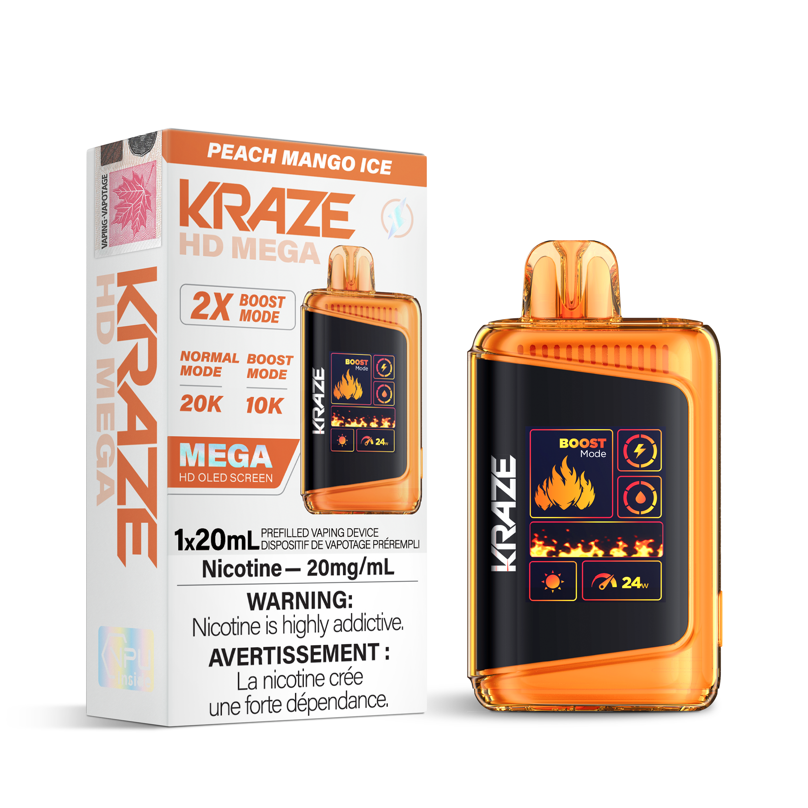 Kraze - HD Mega - Rechargeable Disposable - 20k Puffs [ONTARIO]