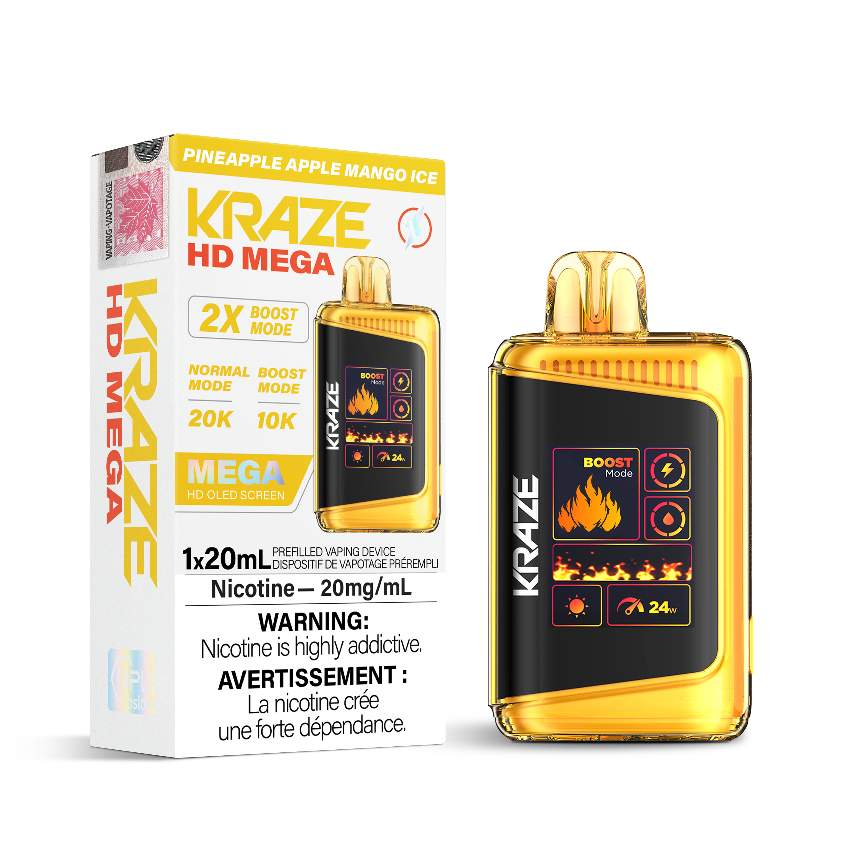 Kraze - HD Mega - Rechargeable Disposable - 20k Puffs [ONTARIO]