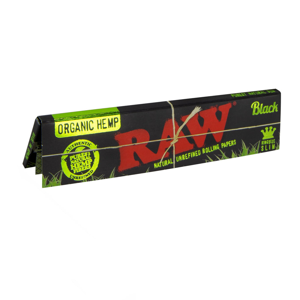RAW Black Organic Hemp Rolling Papers - King Size Slim
