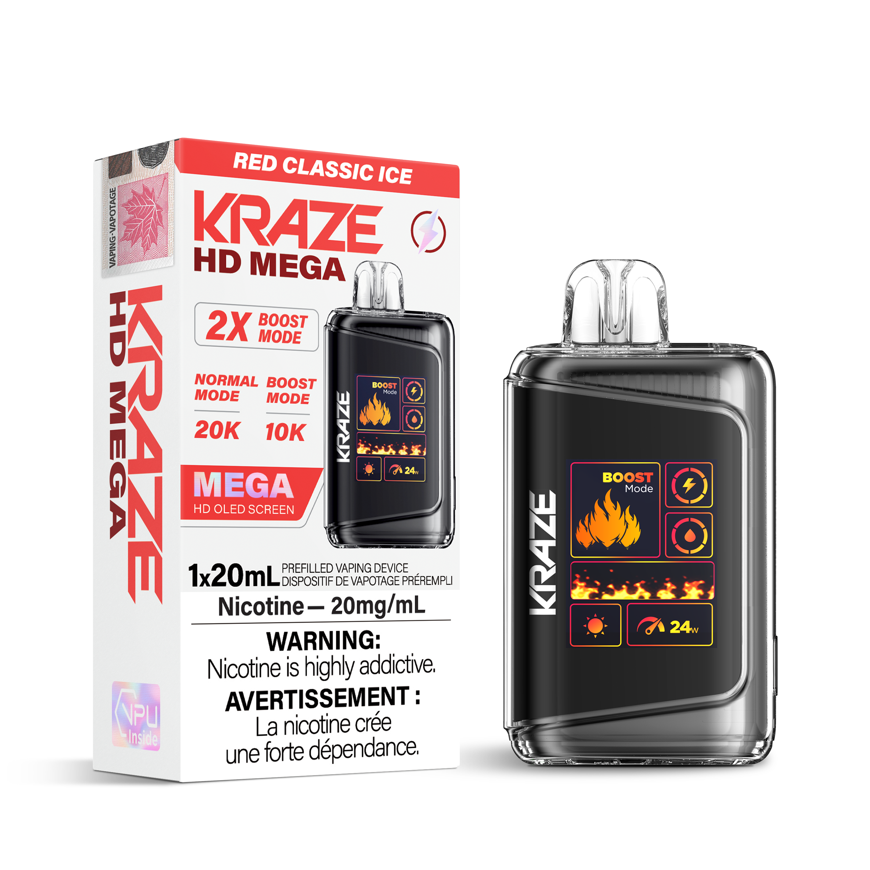 Kraze - HD Mega - Rechargeable Disposable - 20k Puffs [ONTARIO]