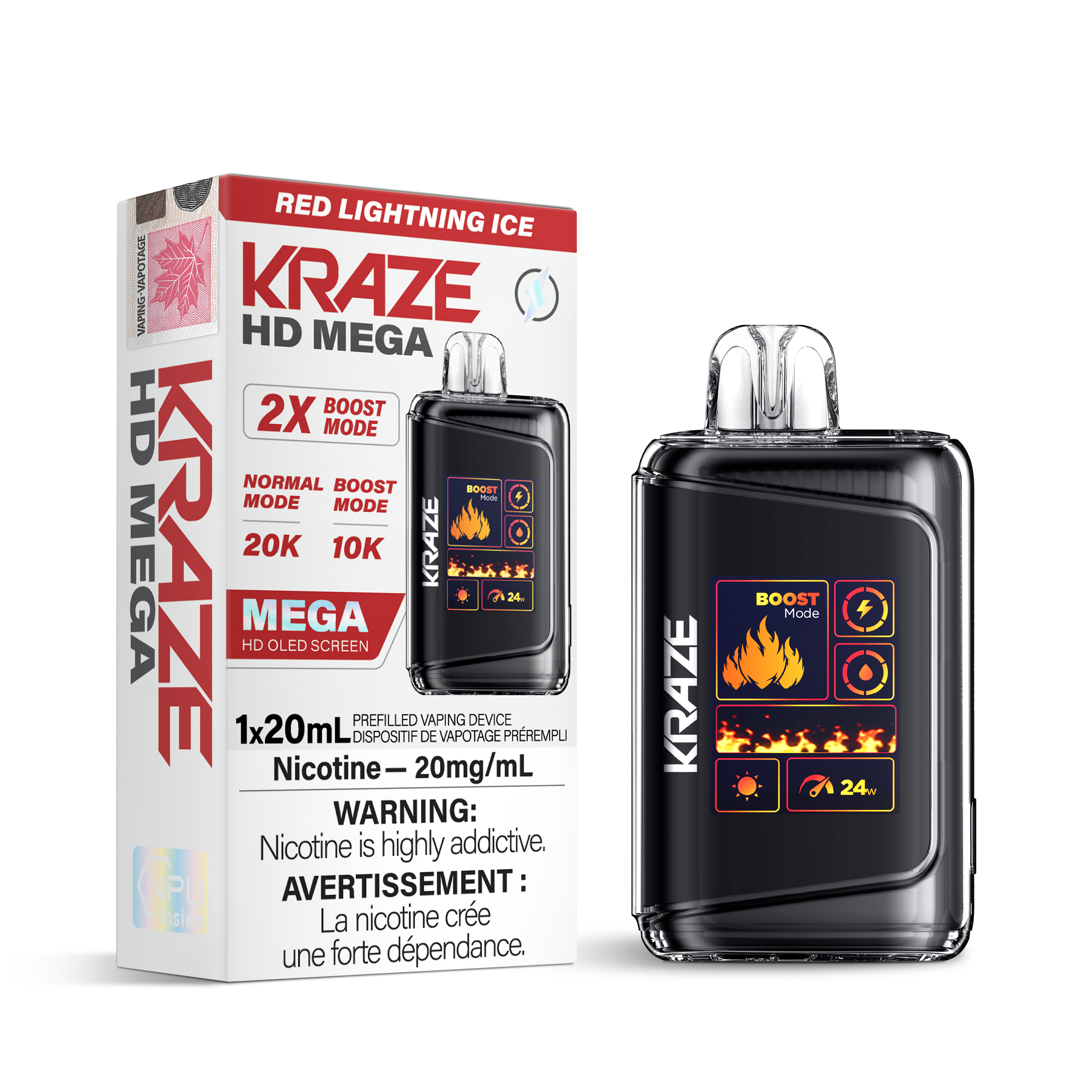 Kraze - HD Mega - Rechargeable Disposable - 20k Puffs [ONTARIO]
