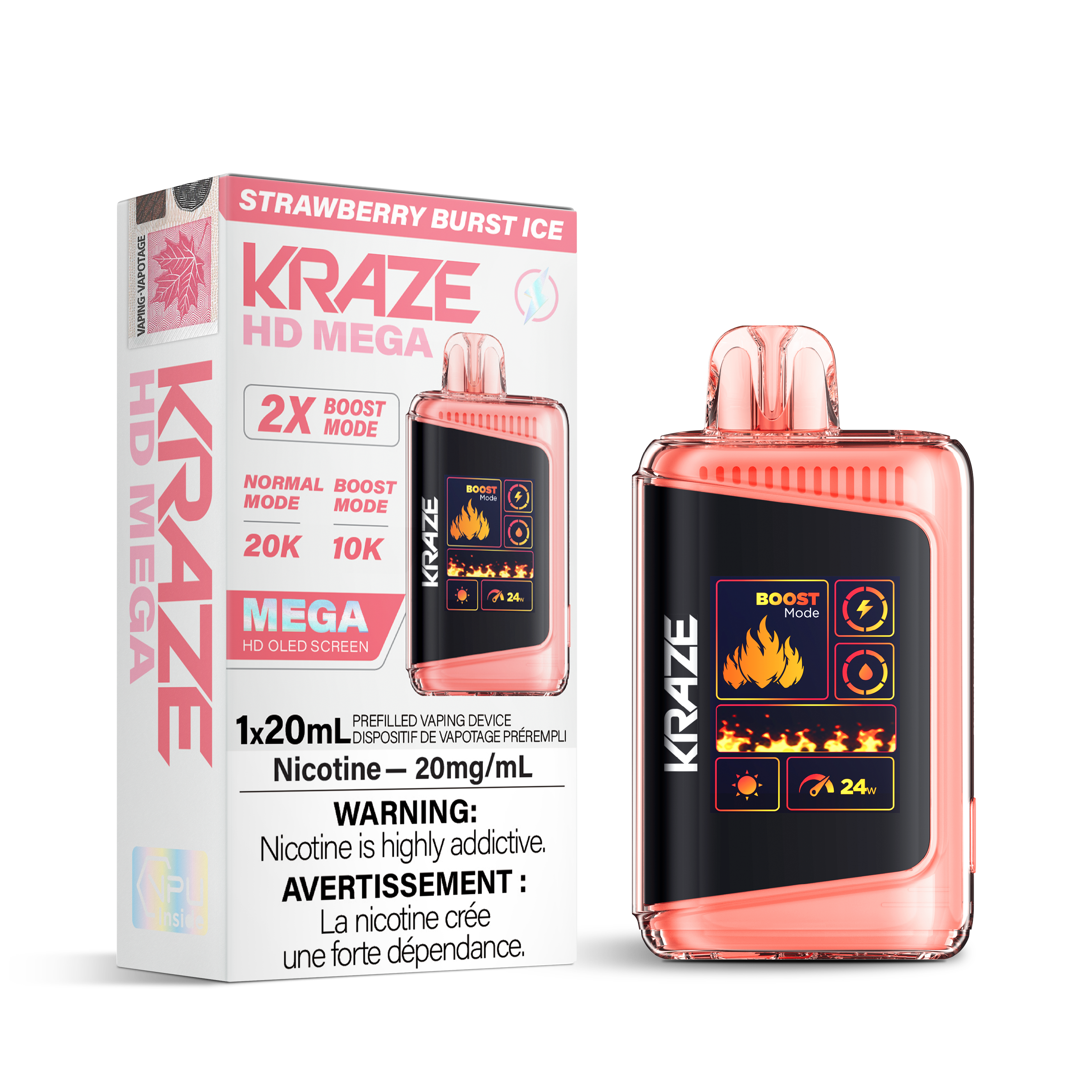 Kraze - HD Mega - Rechargeable Disposable - 20k Puffs [ONTARIO]