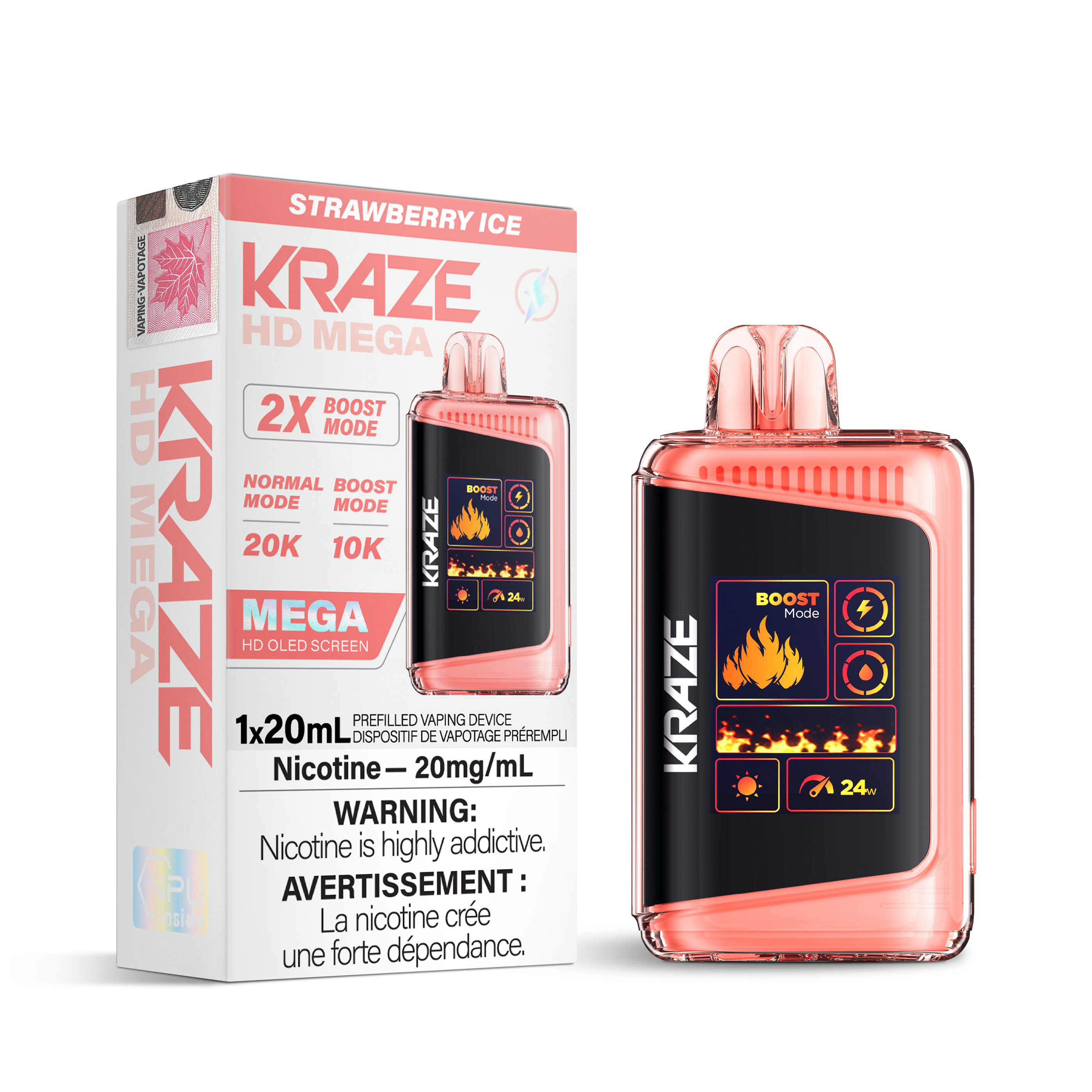 Kraze - HD Mega - Rechargeable Disposable - 20k Puffs [ONTARIO]