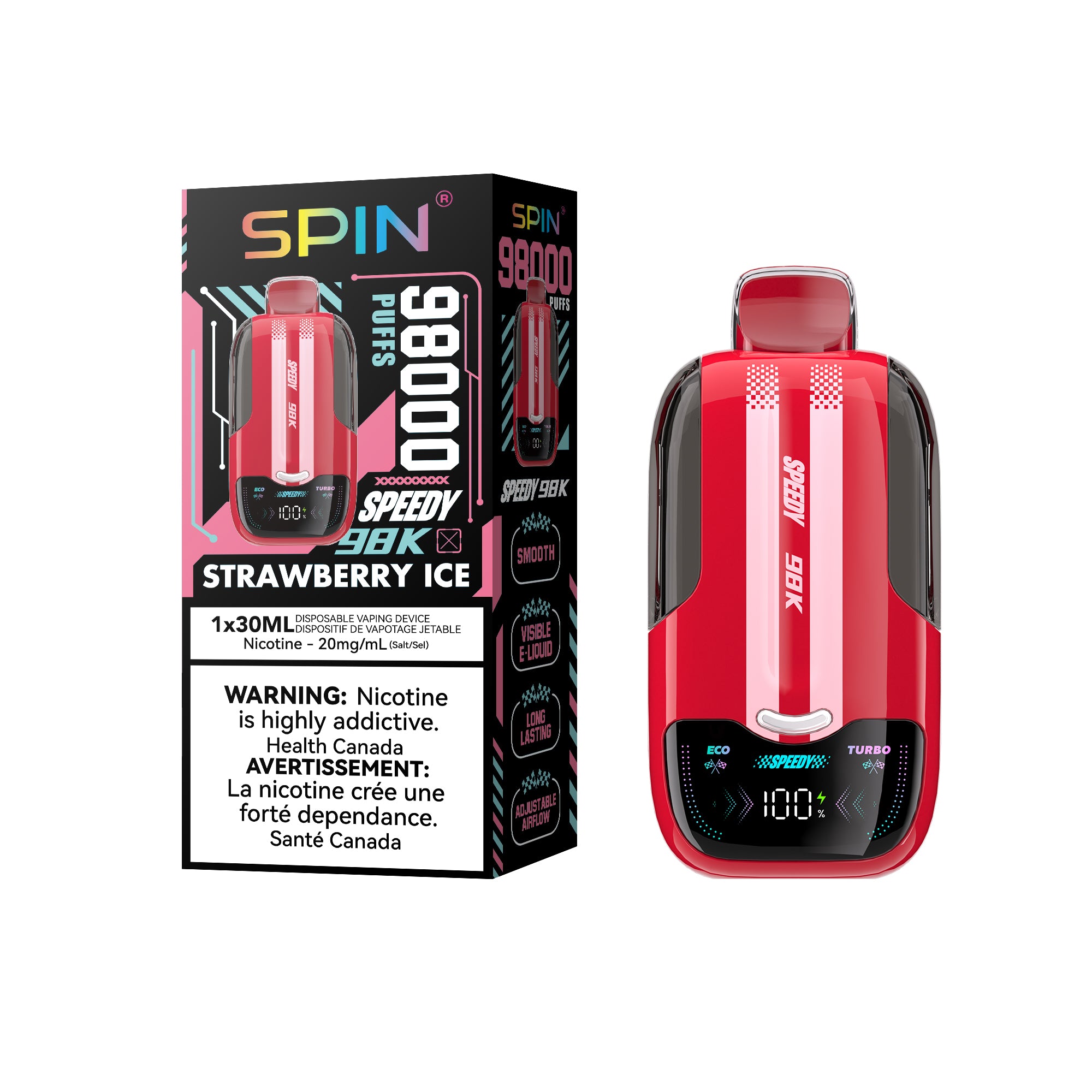 [ONT] SPIN Speedy 98K - Rechargeable Disposable - 98k Puffs