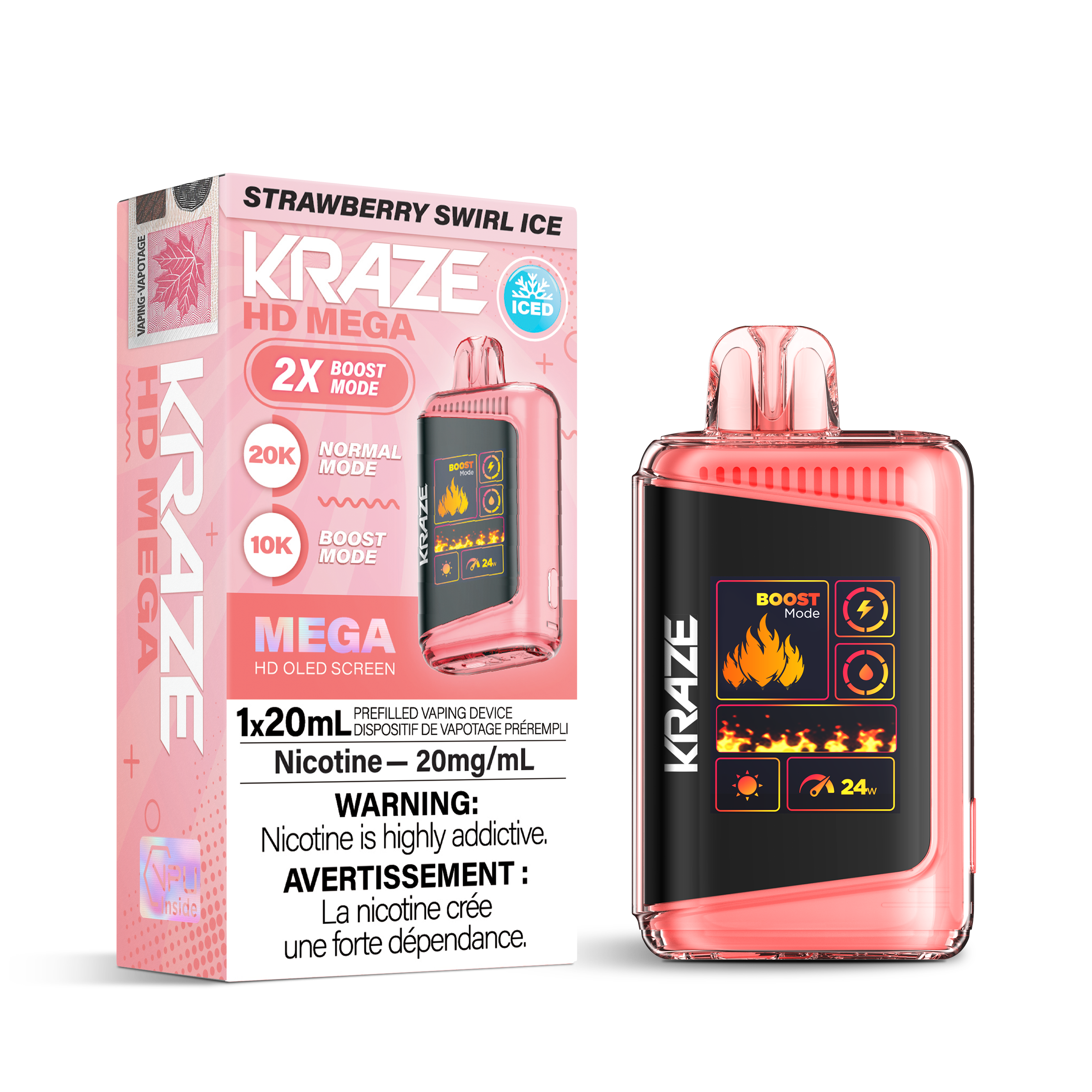Kraze - HD Mega - Rechargeable Disposable - 20k Puffs [ONTARIO]
