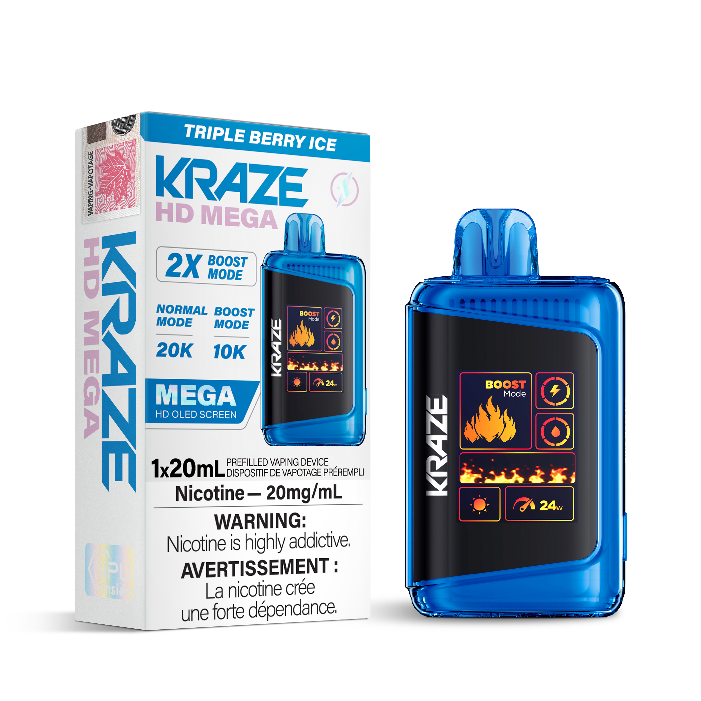 Kraze - HD Mega - Rechargeable Disposable - 20k Puffs [ONTARIO]